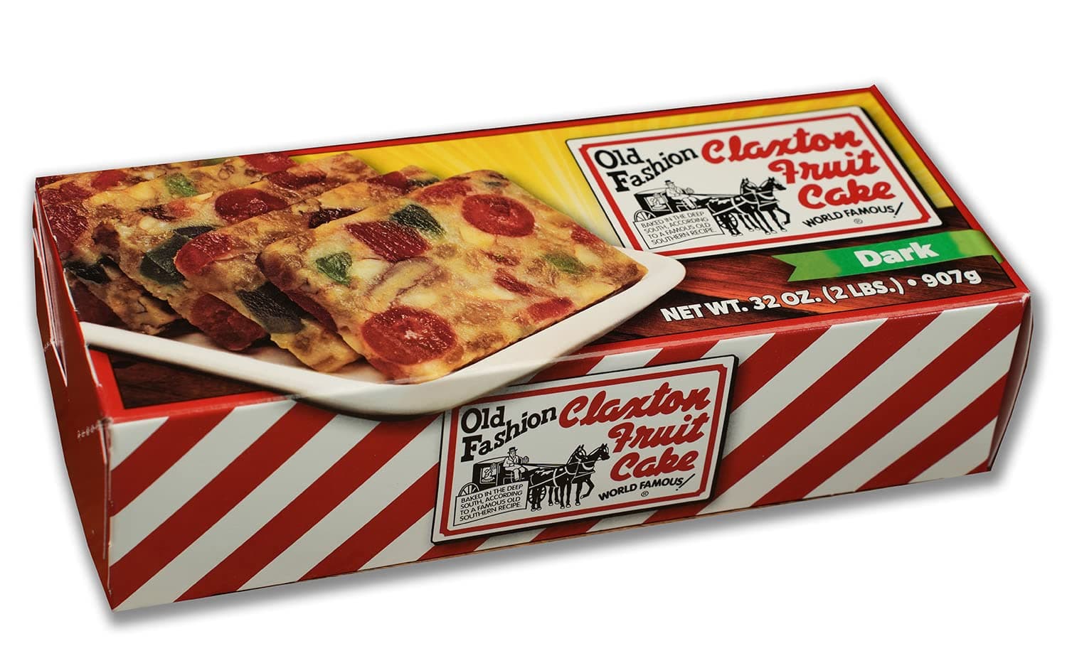 Claxton Fruit Cake - 2 Lb. Dark Recipe - Solid Loaf