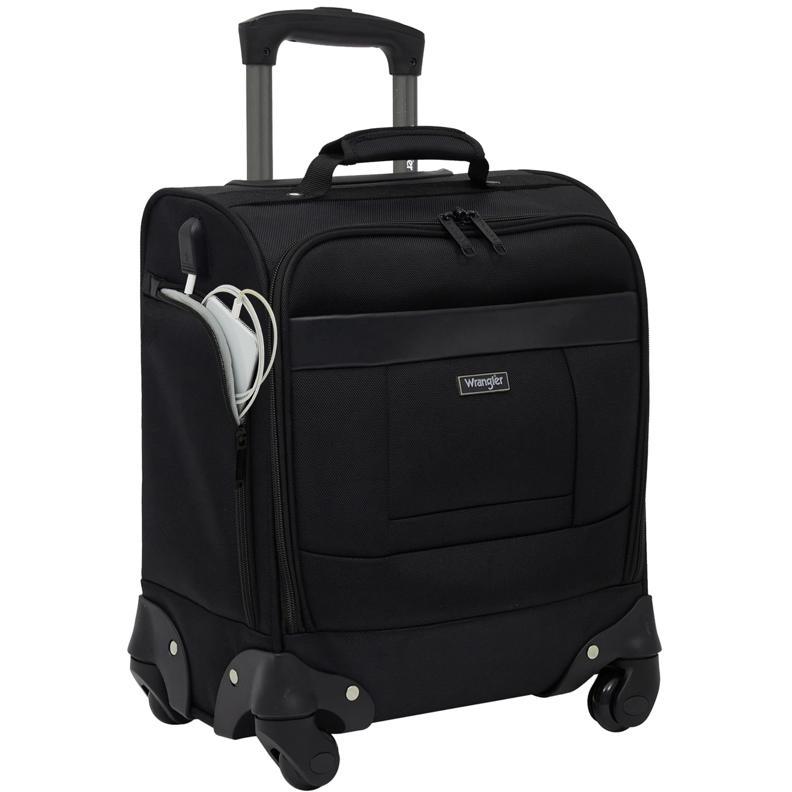 17" Underseat Spinner Carry-On Luggage, Black
