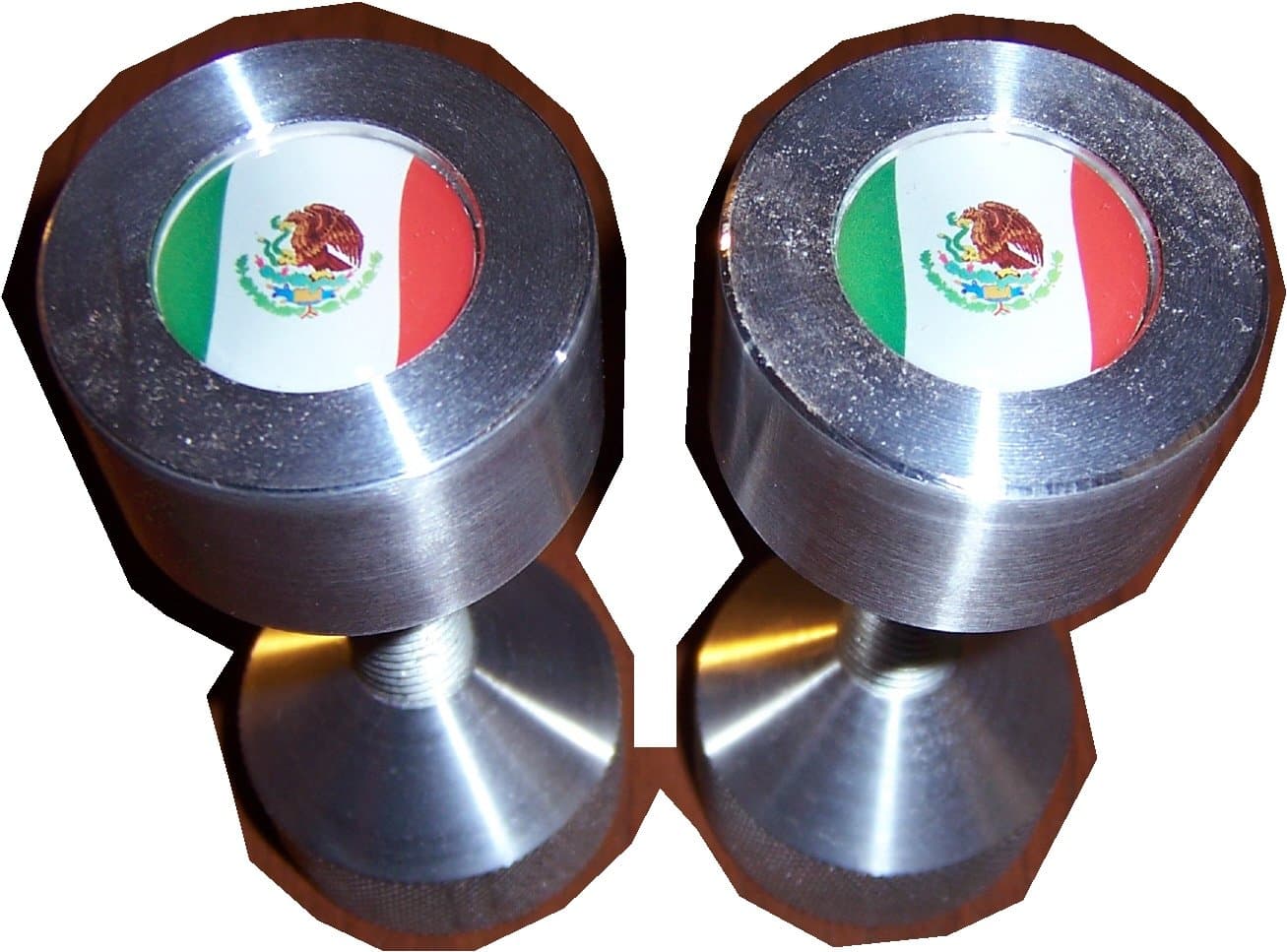 Two Hole Pins. Standard. 1/2" X 1-5/8". Custom Flange Pins. Mexico Flag.