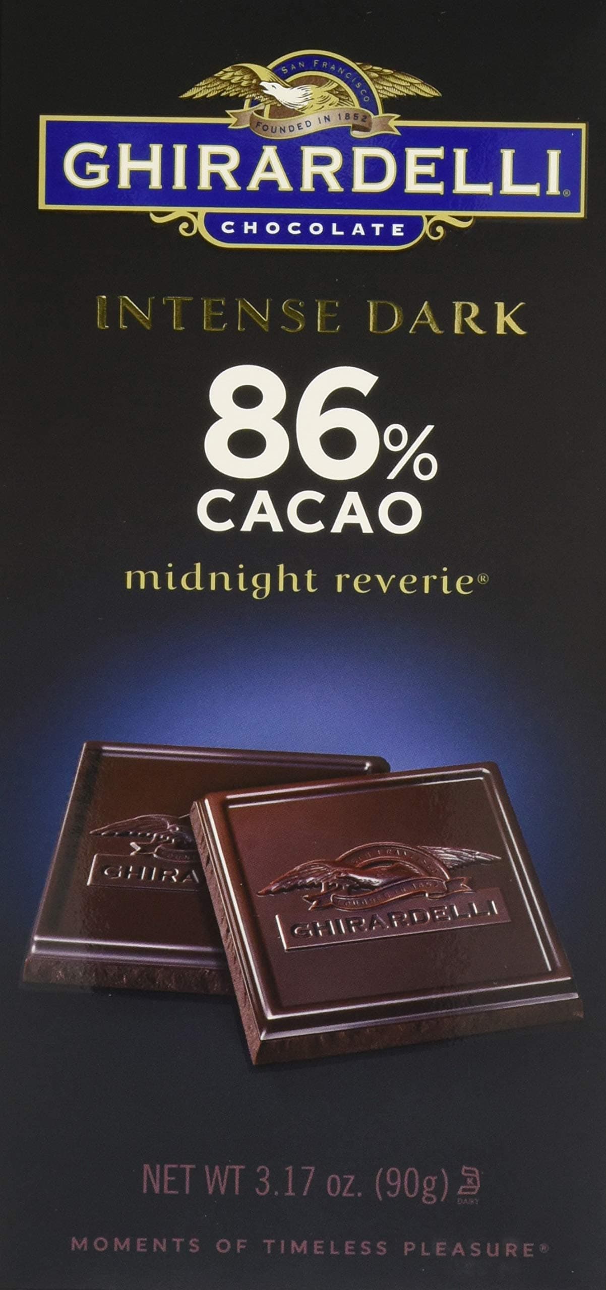 Intense Dark Midnight Reverie Chocolate Bar, 3.17 Ounce (Pack of 12)