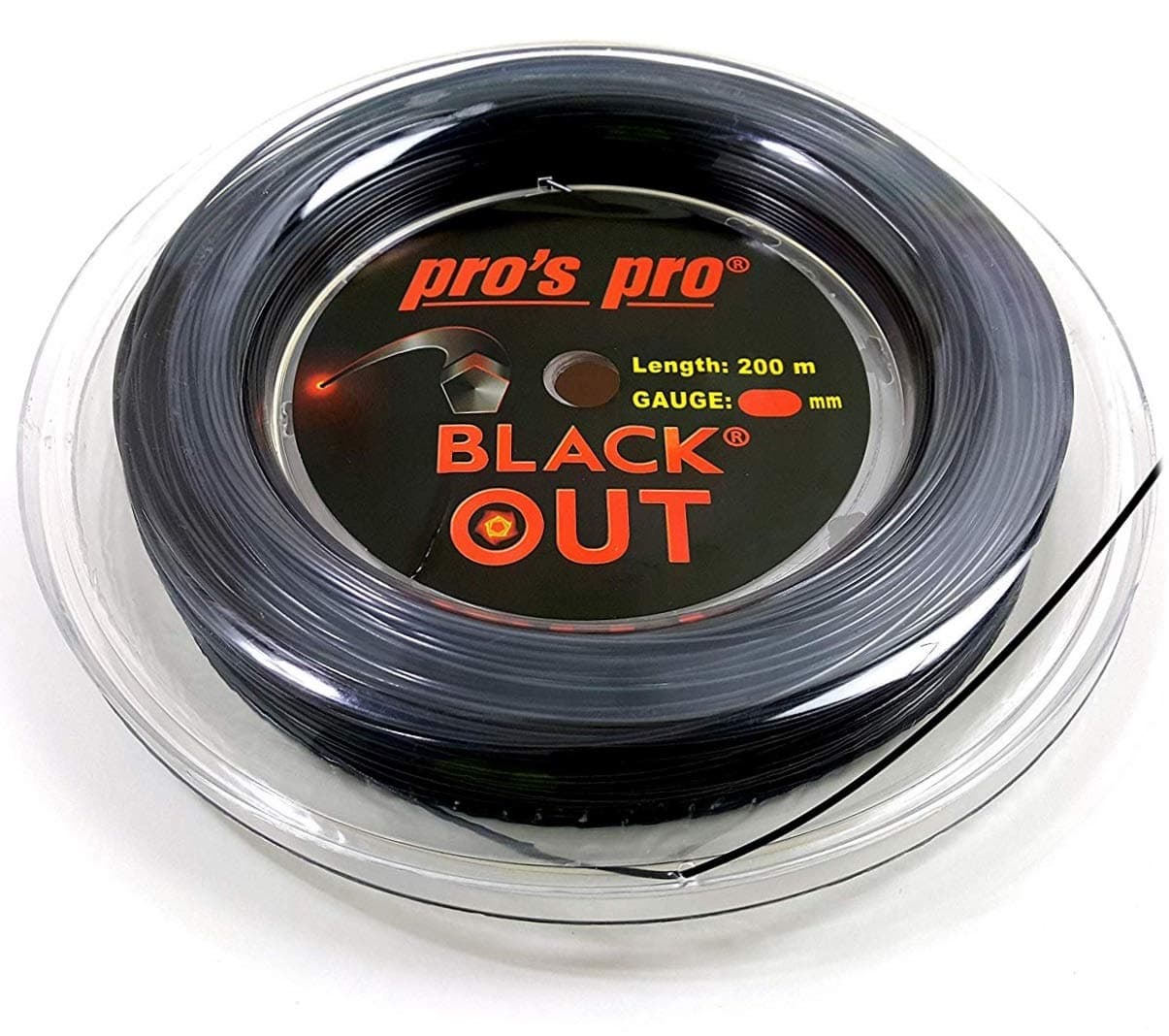 Pro's Pro Blackout Tennis String 200m Reel - 1.24mm (Black)
