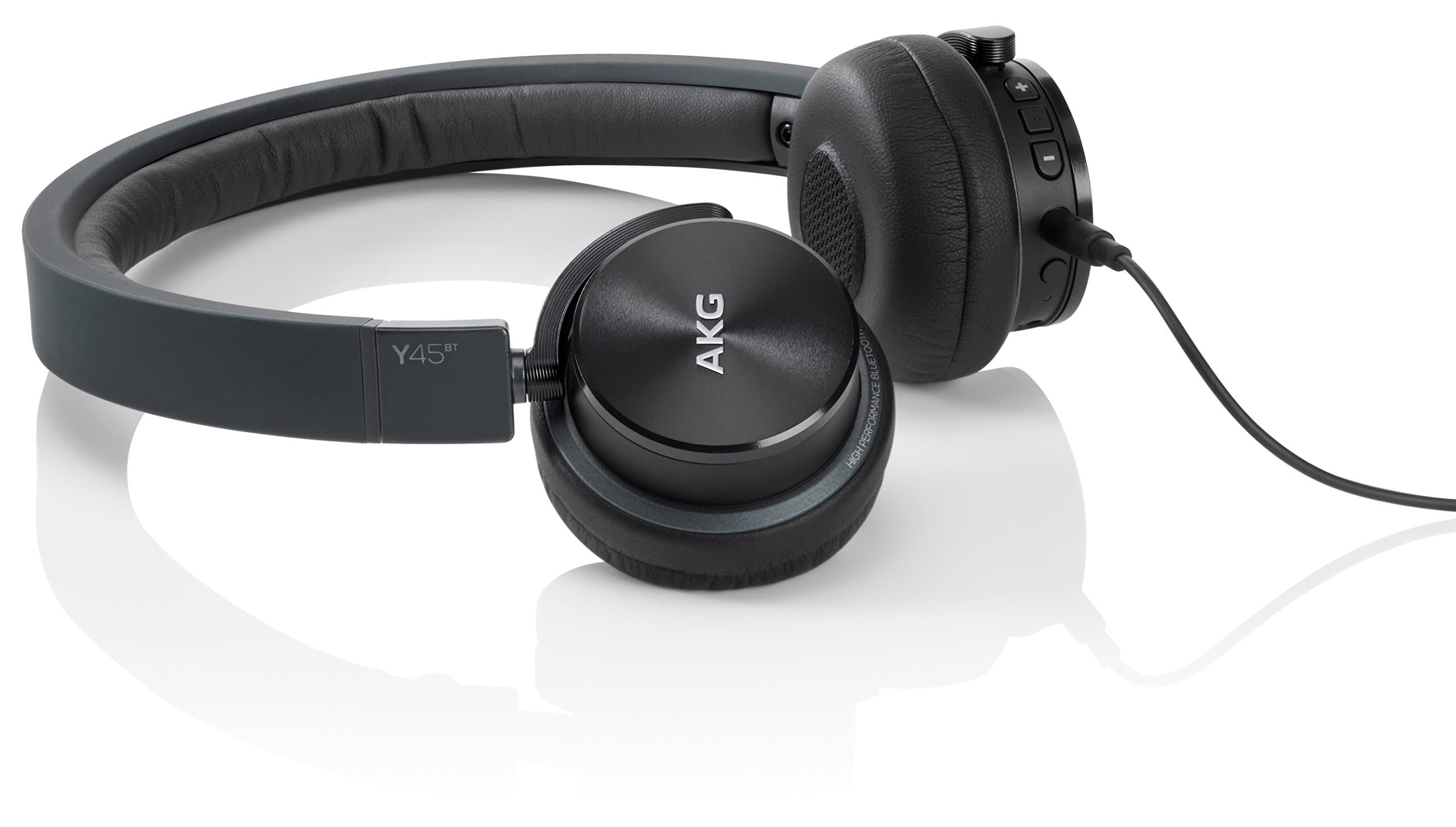 AKG Y45BT Black Mini On-Ear Wireless Bluetooth Headphone with NFC and by-Pass Cable, Black