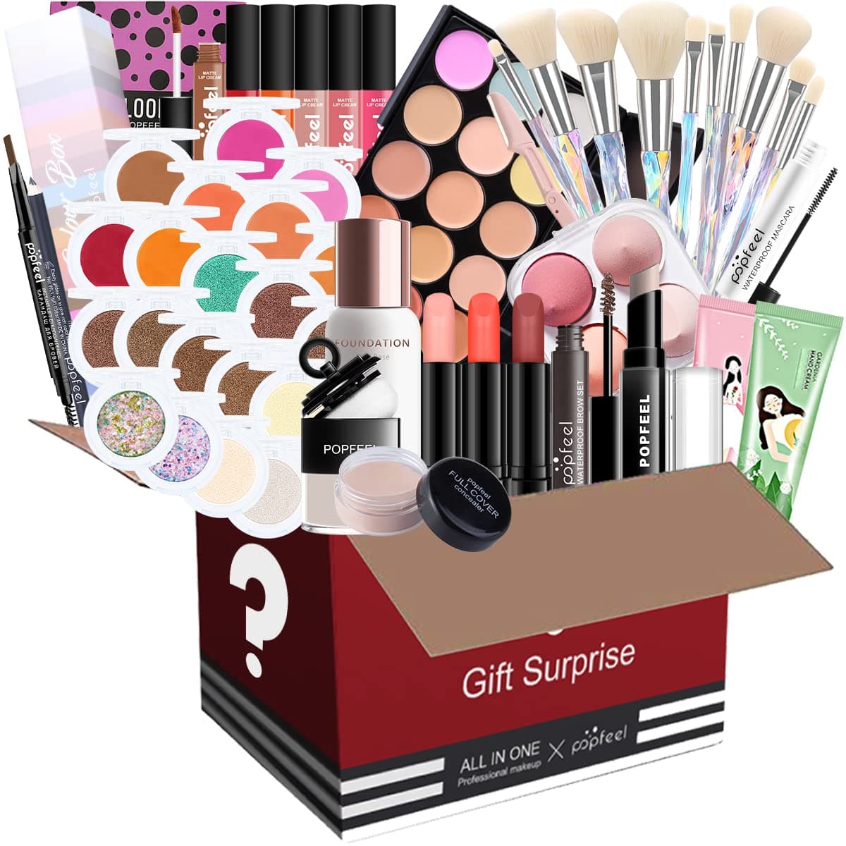 FantasyDay All-in-one Holiday Make up Gift Set | Makeup Kit for Women Full Kit Essential Starter Bundle Include Eyeshadow Palette Lipstick Blush Foundation Concealer Face Powder Mascara Lipgloss Brush