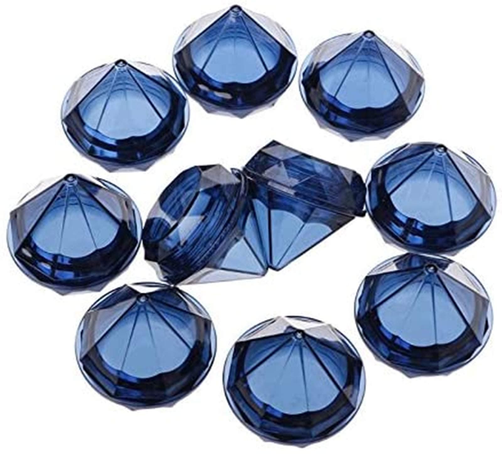 Healthcom 50PCS Diamond shaped Clear Jars Cosmetic Jars Cosmetic Sample Trial Case Compact Storage Box for Cosmetics, Lotion, Creams, Make Up (Royal Blue)