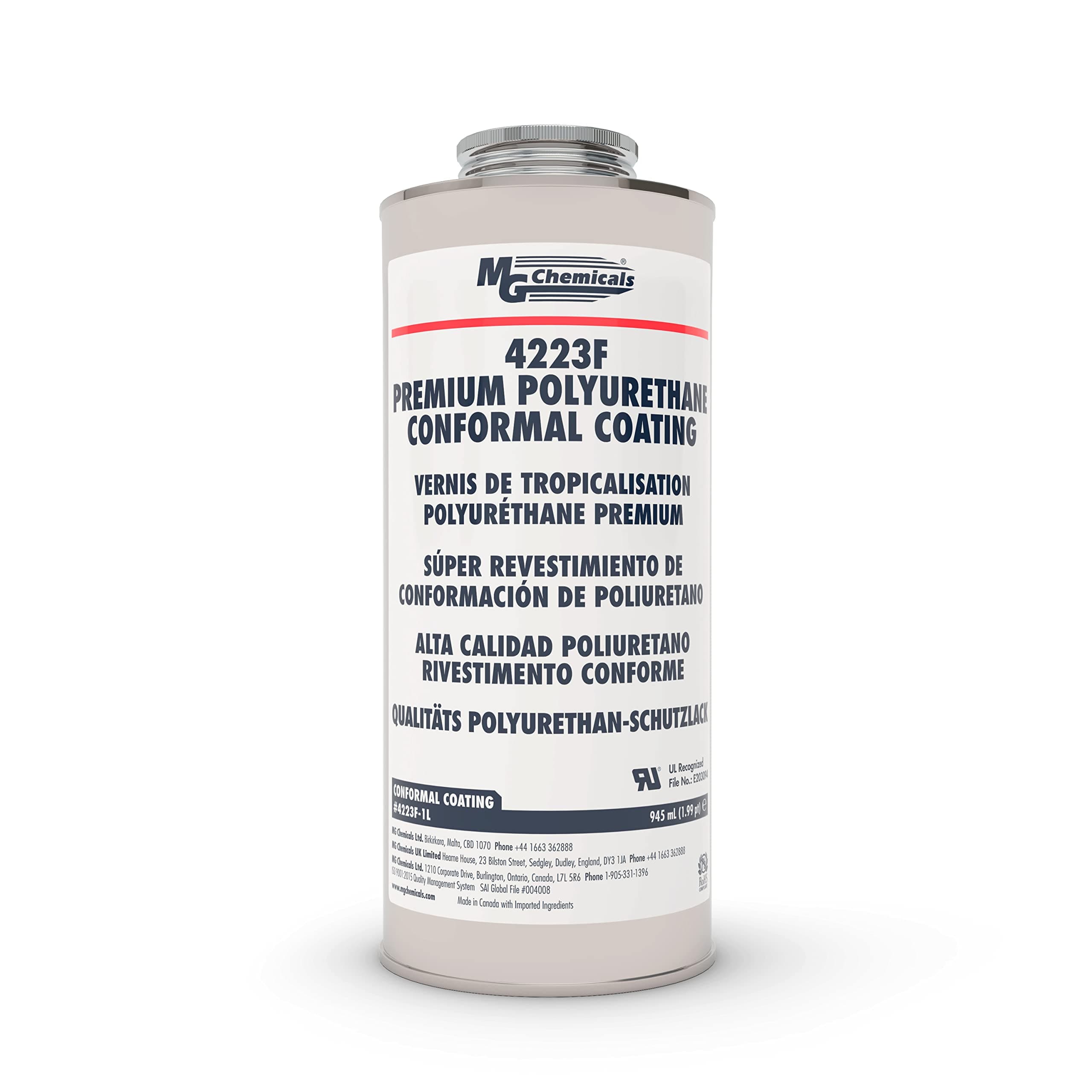 MG Chemicals 4223F Premium Polyurethane Conformal Coating for Electronics, 1 Quart, Metal Can