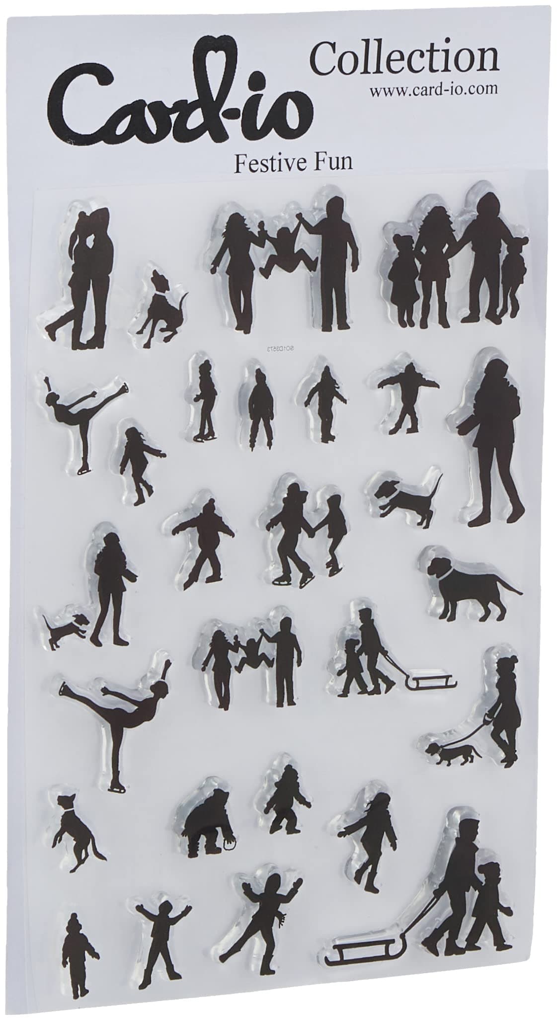 Card-io Festive Fun Clear Stamp Set, Transparent