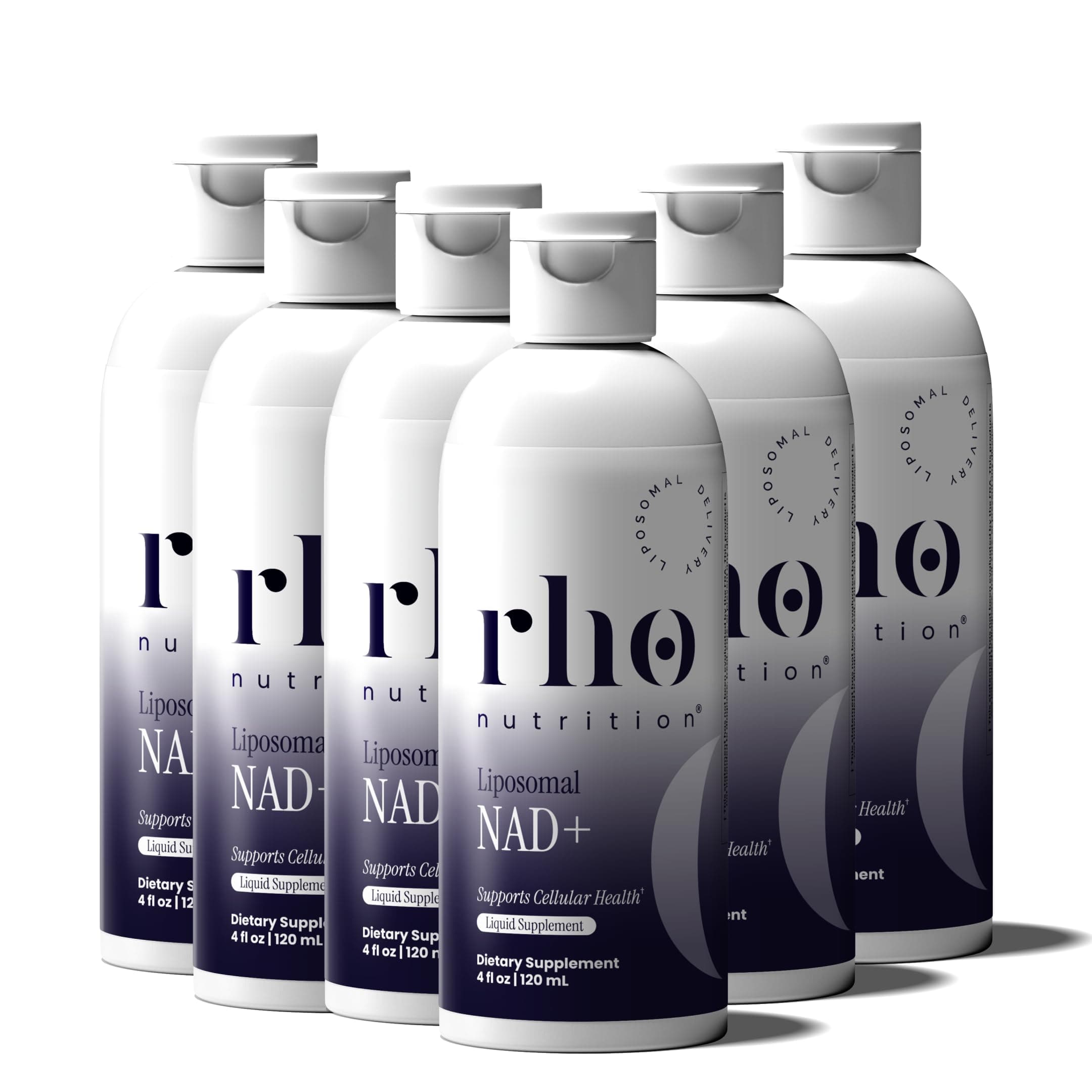 Rho Nutrition Liposomal NAD+ – Liquid Supplement Designed to Help Support Absorption – Active Form of NAD+ Helps Support Normal Cellular Health, Healthy Aging, Energy Metabolism & Vitality – 6 Pack