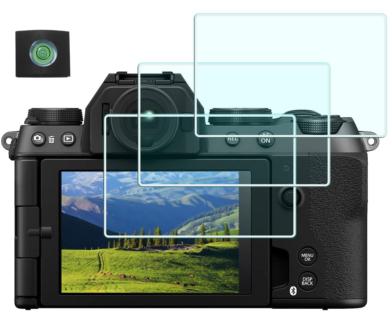 HUIPUXIANG X-S20 Screen Protector for Fuji Fujifilm XS20 Camera (for Accessories), 0.3mm High Definition 9H Hardness Optical LCD Premium Glass Protective Cover [3+1 Pack]