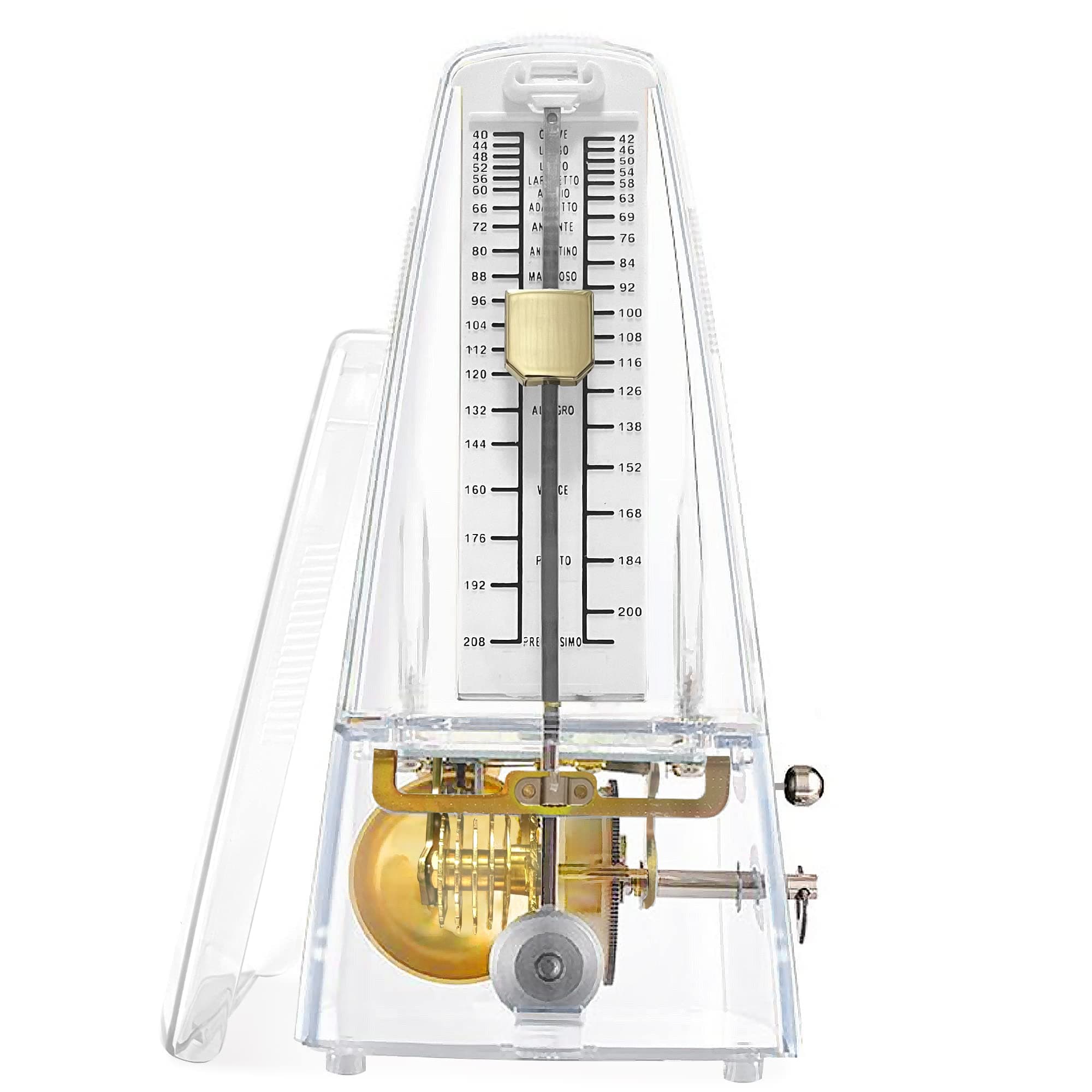 SiliPacksMechanical Music Metronome Elegant Design Music Timer for Drums Piano Bass Violin Guitar Track Tempo and Beat Instrument (Transparent)