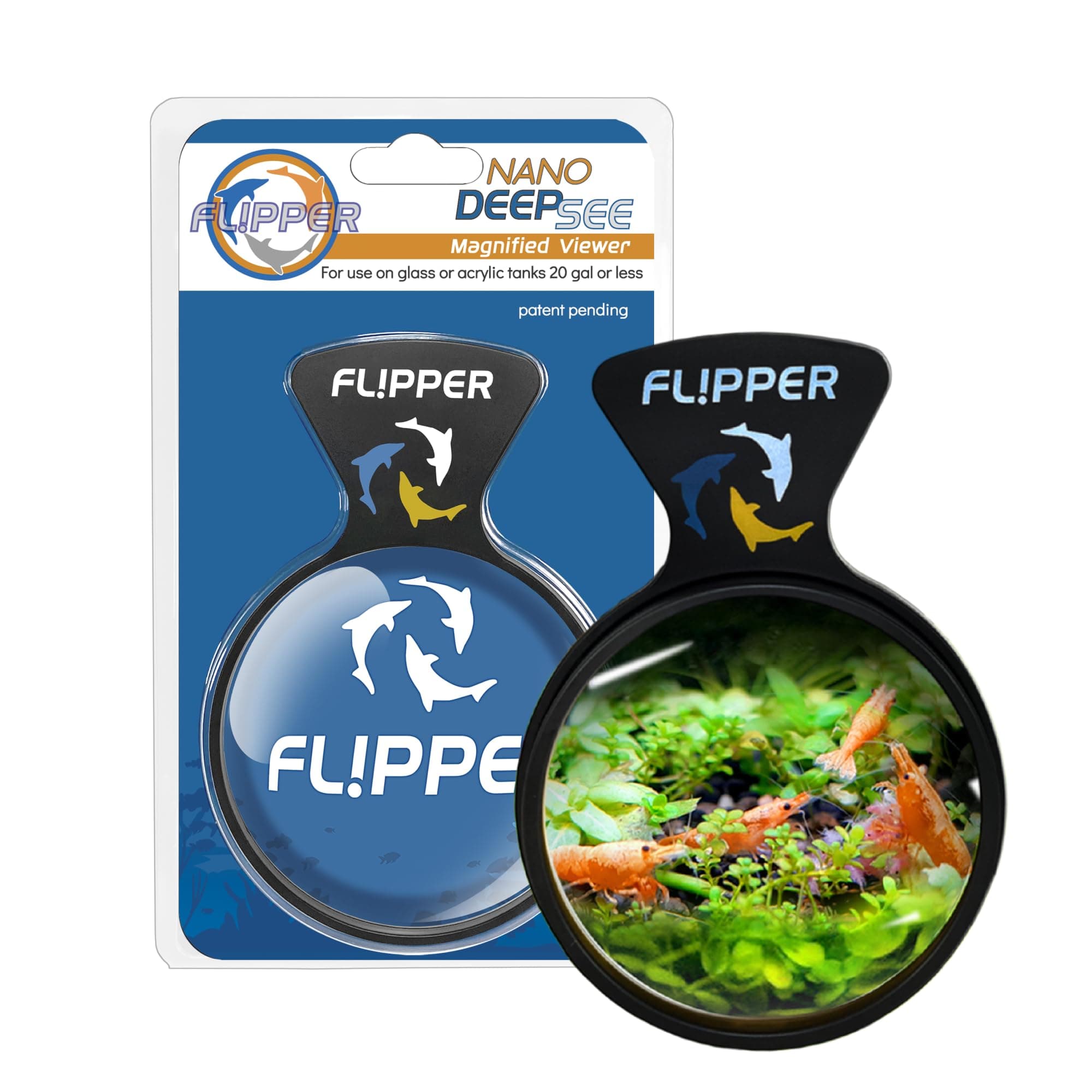 FLIPPER DeepSee Nano 3″ Magnetic Aquarium Viewer – Optical-Grade Magnifying Lens for Clear Underwater Viewing – Reef & Freshwater Tank Accessory for Fish, Coral & Aquascapes (Up to 3/8″ Glass) – Black