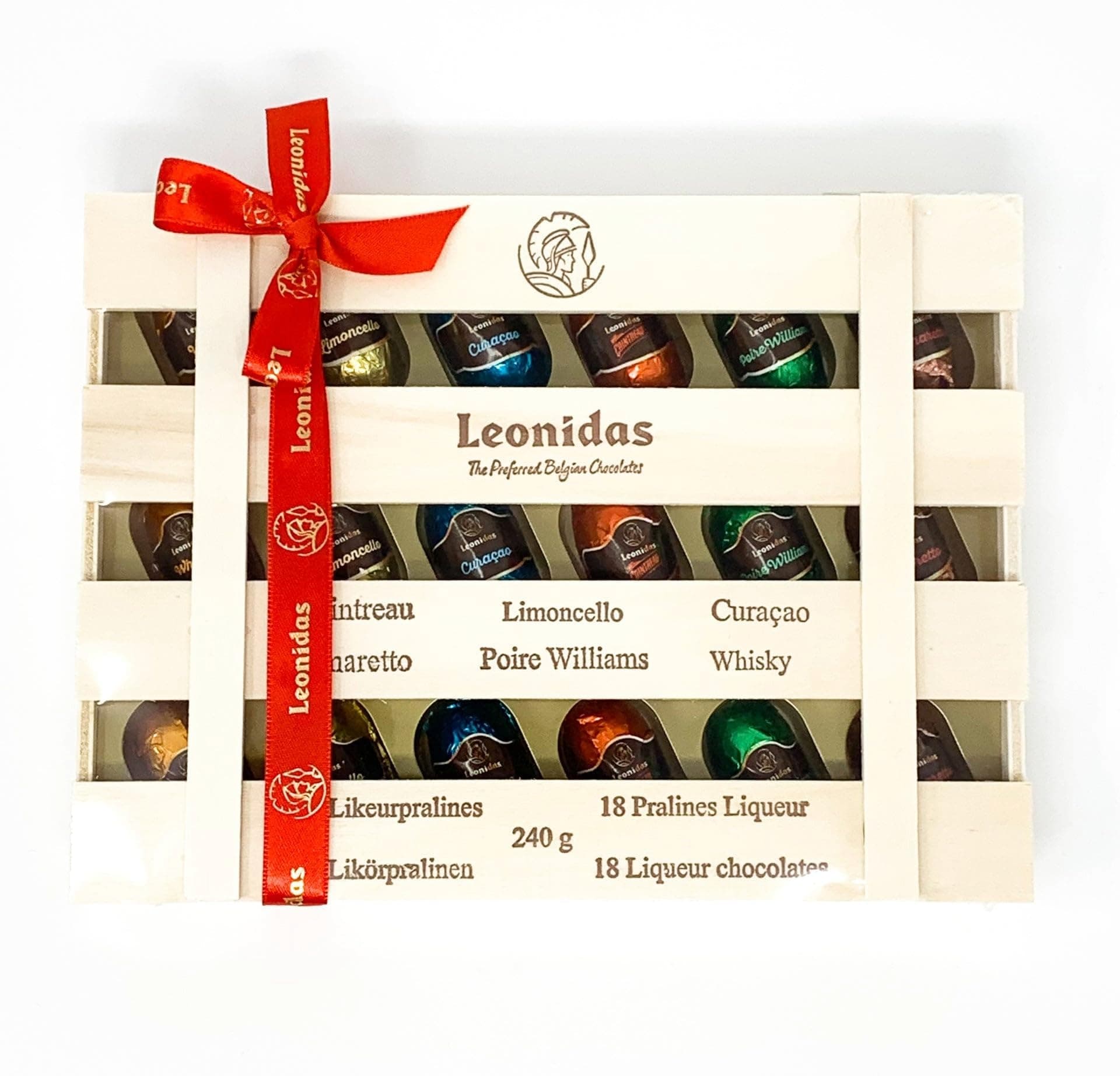 Leonidas Belgian Chocolate Liquors – 18 Piece Assortment | Dark Chocolate Liqueur Pralines Filled with Whisky, Amaretto, Cointreau, Limoncello & More | Pure Cocoa Butter | Gift Box