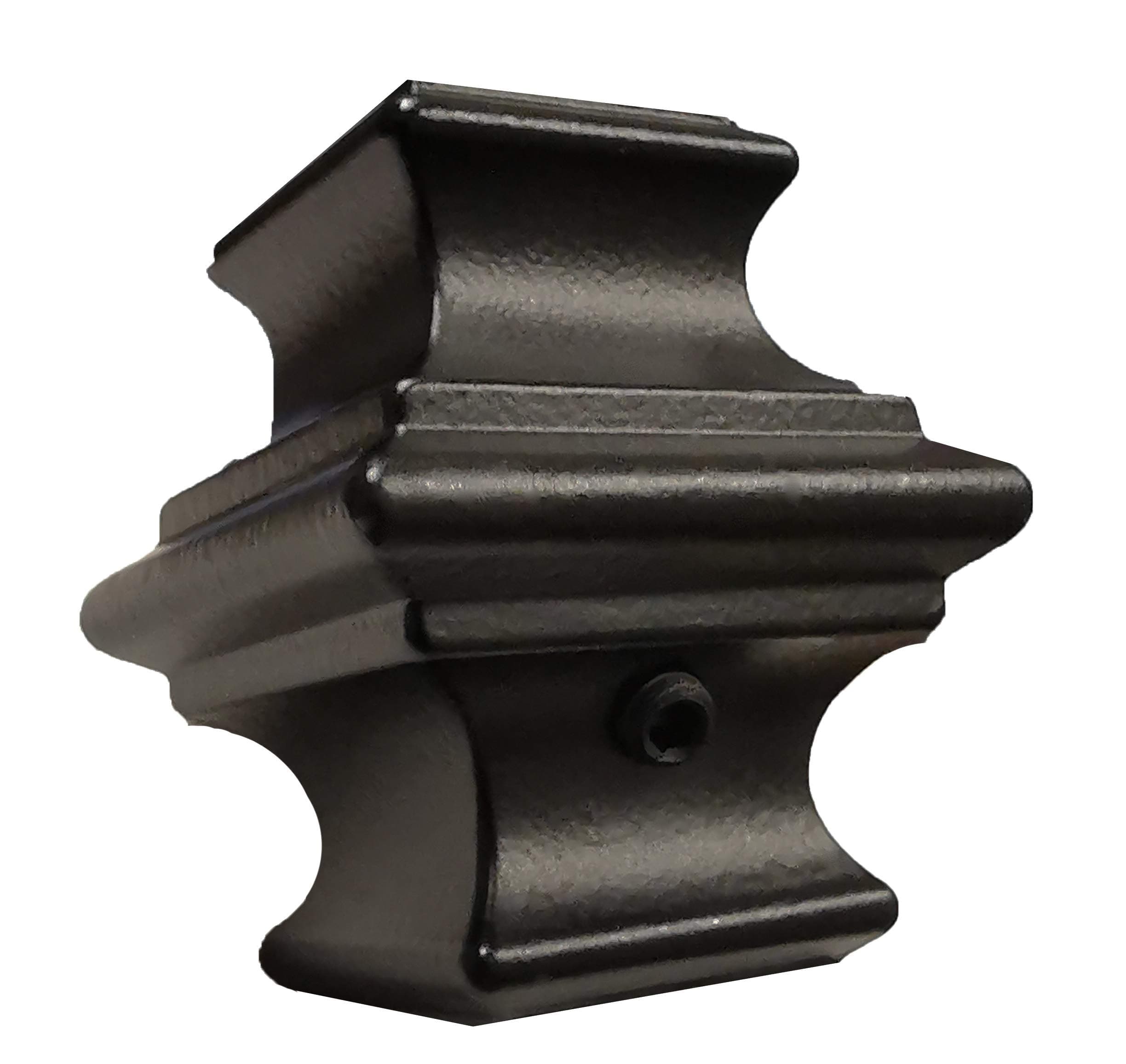 Modern Adjustable Knuckles for 1/2" Iron Balusters (10-Pack) with Set Screw Stair Railing Parts (Real Satin Black NOT Matte or Flat Color)