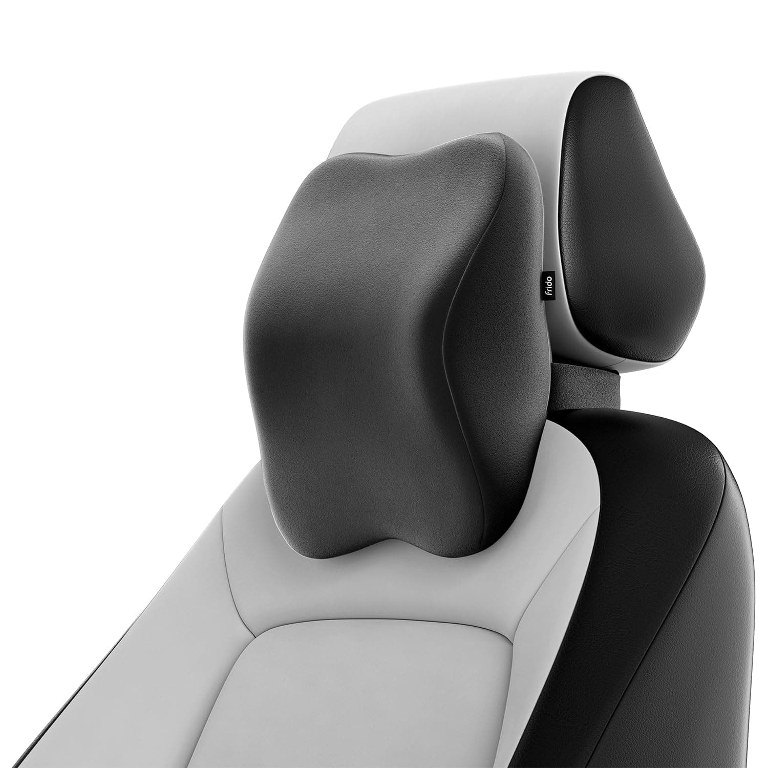Frido Ultimate Car Neck Rest Pillow, Superior Orthopedic Neck Car Support Memory Foam Pillow, Hi-Per Foam, Relieves Neck Pain, Promotes Proper Posture, Universal Fit, Washable Velvet Cover (Black)