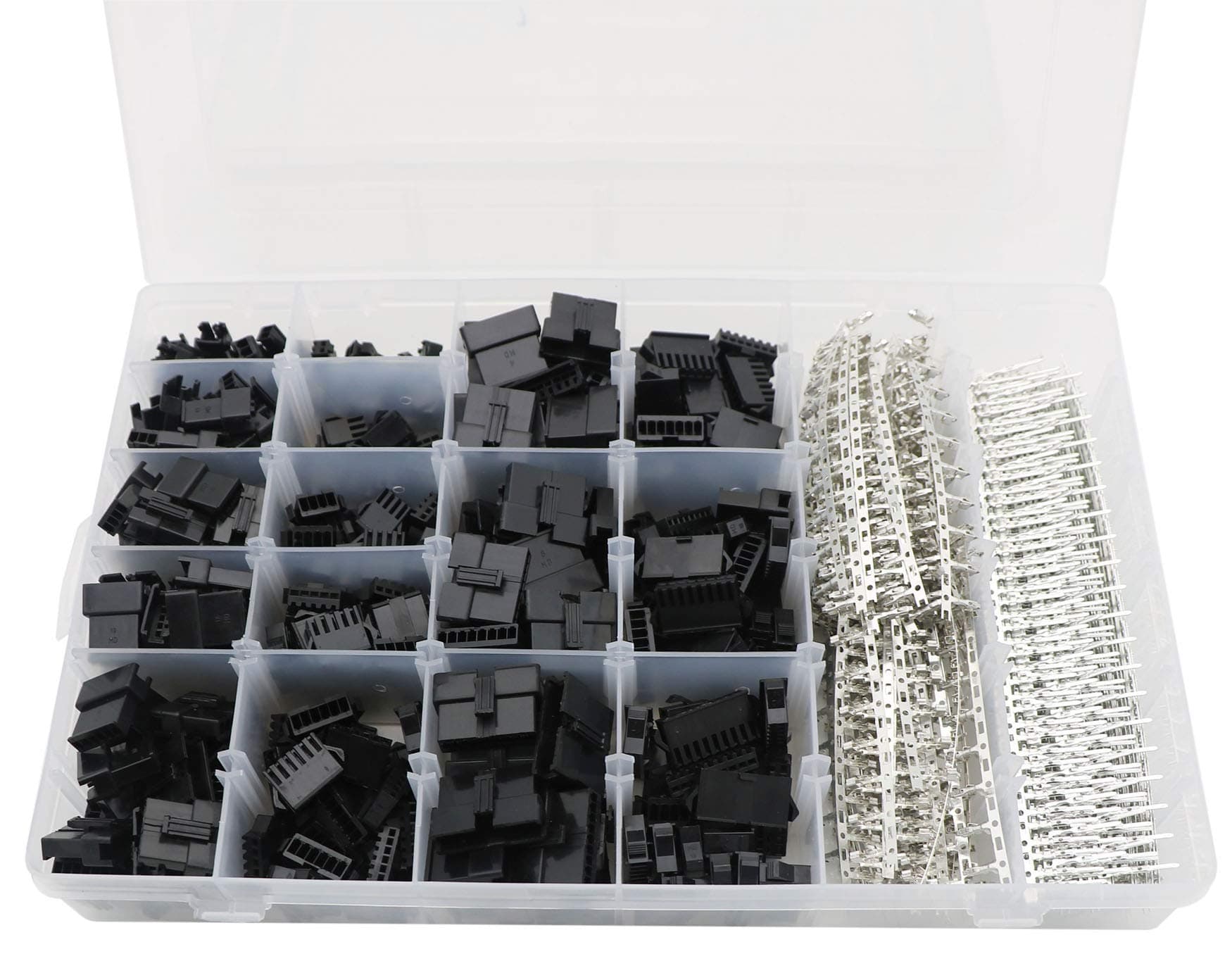 2.5mm Pitch JST-SM 2/3 / 4/5 / 6/7 / 8/9 Pin Male and Female Plug Housing and Male/Female Pin Header Connector Assortment Kit-2080Pcs