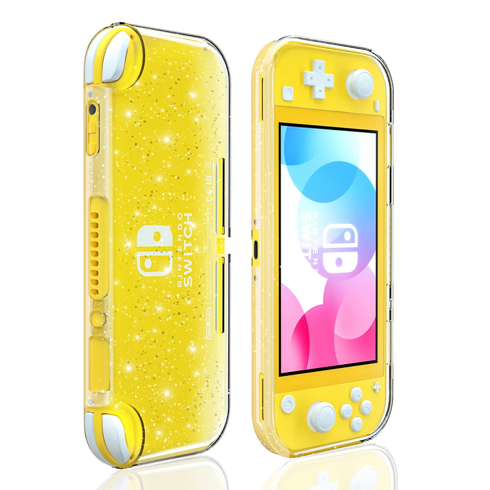 Switch Lite Case for Girls Glitter Protective Cover – Clear TPU Shell with Sparkly Design, Slim Grip, Anti-Scratch – Cute Nintendo Switch Lite Accessories for Travel
