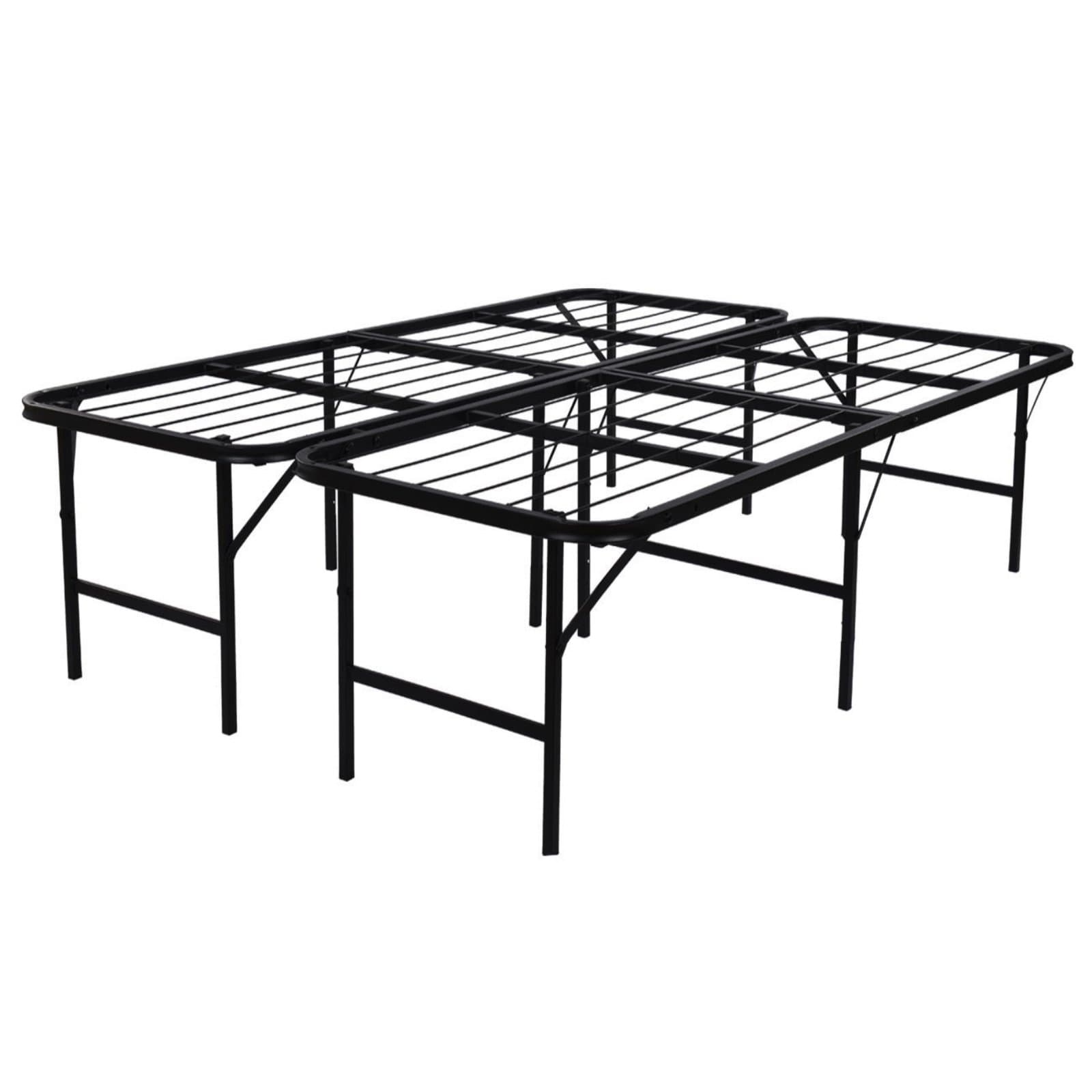 Platform Bed 17" H Steel Frame Heavy Duty Foldable Bedroom Storage Full Size # 643