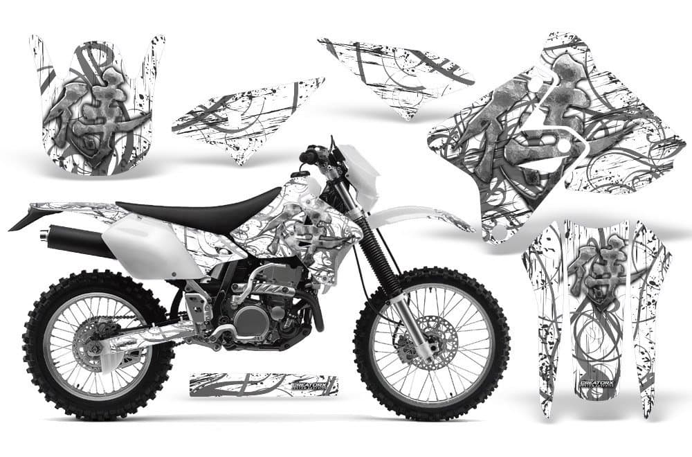 Graphics Kit Decals Stickers for Suzuki Drz400 Drz400S Z400 E Samurai Silver White