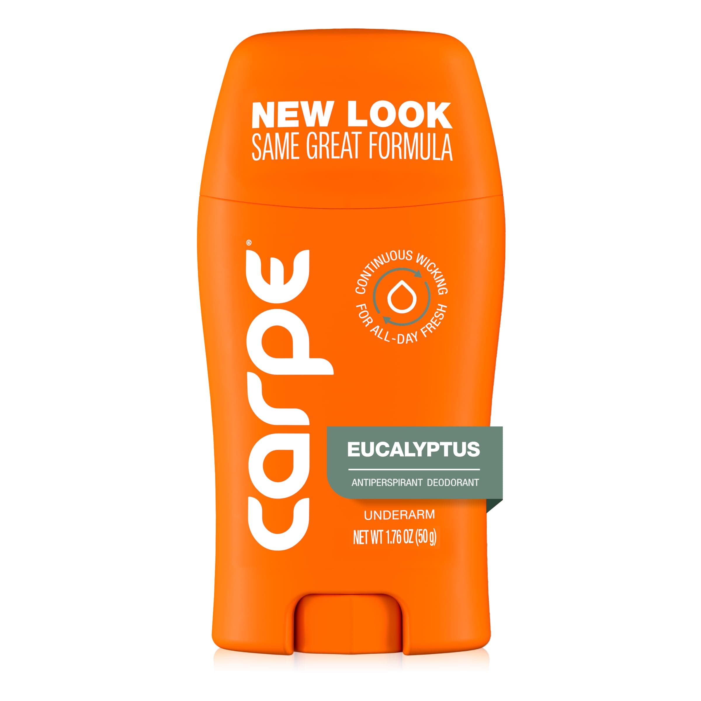 Carpe Underarm Antiperspirant and Deodorant, Clinical strength with all-natural eucalyptus scent, Combat excessive sweating without irritation, Stay fresh and dry all day long, Great for hyperhidrosis
