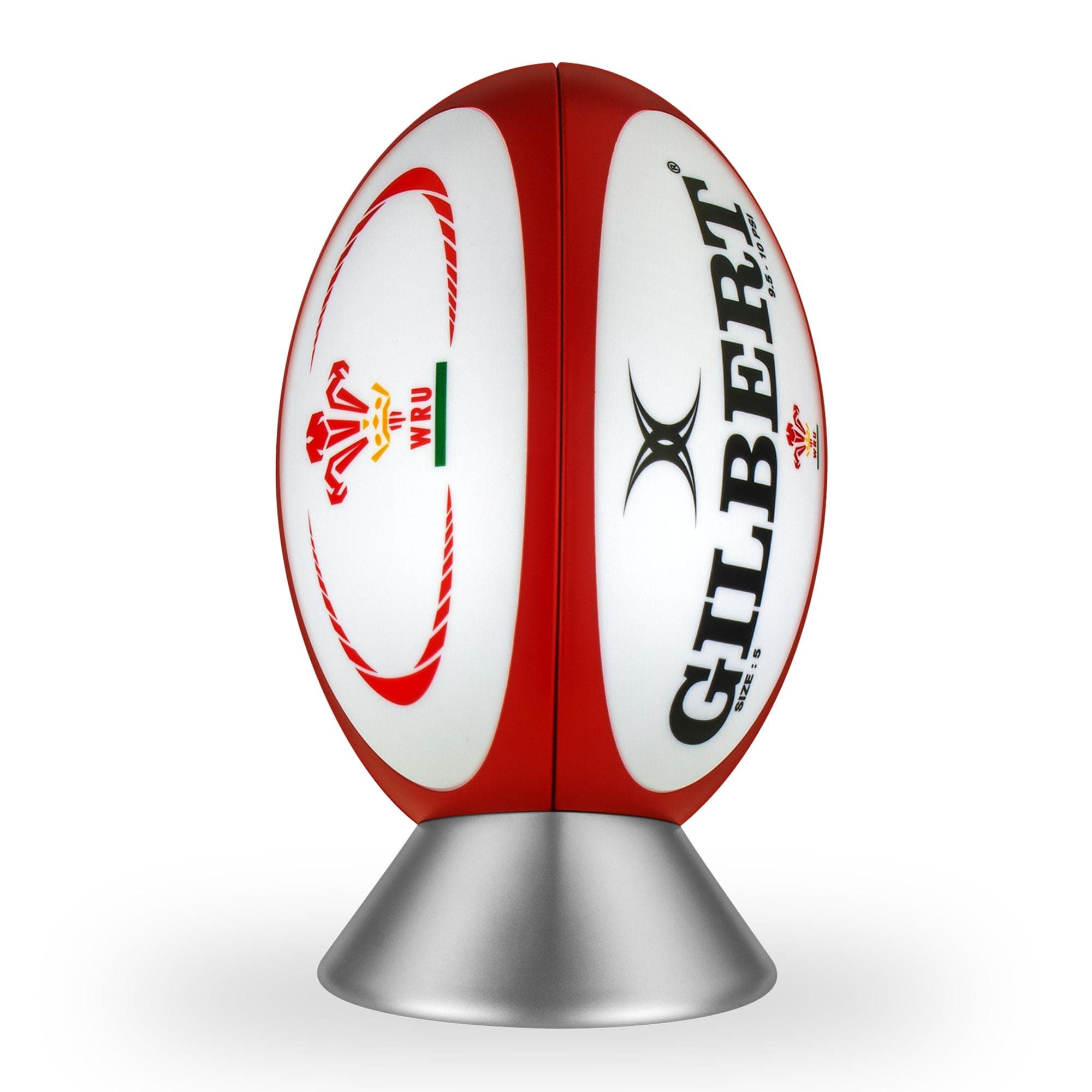 Gilbert Rugby Ball Night Light - Wales WRU Licensed, Adults & Kids, Bedroom Lamp