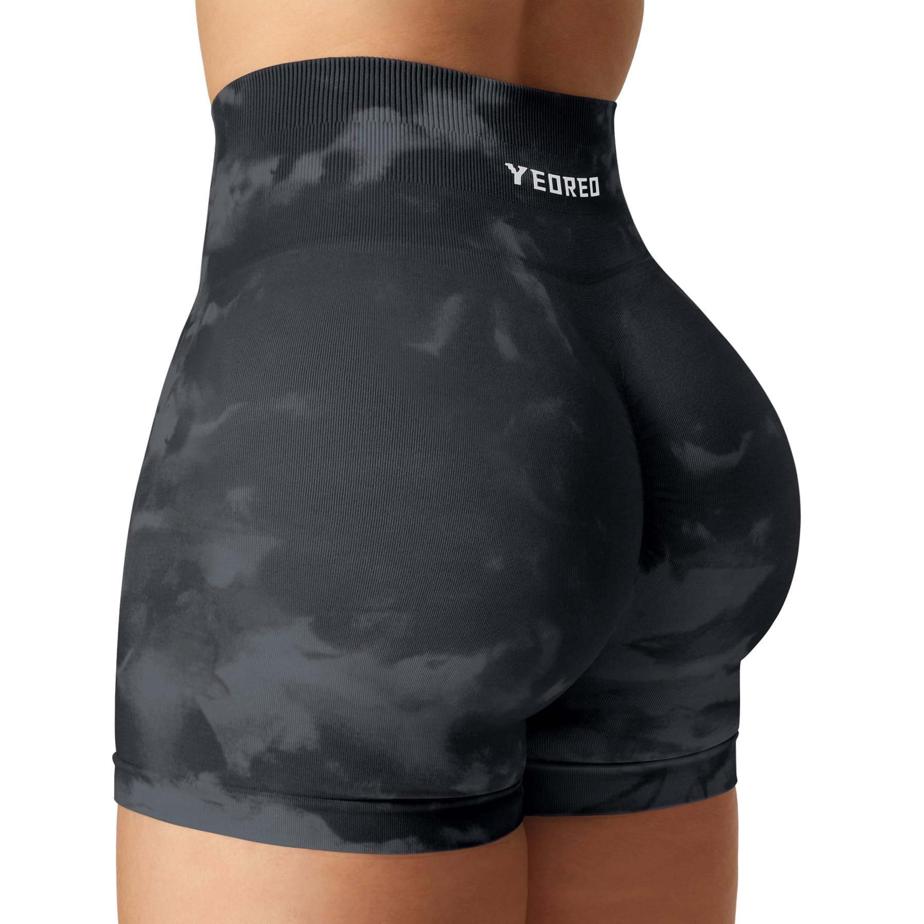 YEOREOScrunch Workout Shorts Butt Lifting Jada Shorts Tie Dye Seamless Gym Biker Screen Print 3.6" Training Shorts