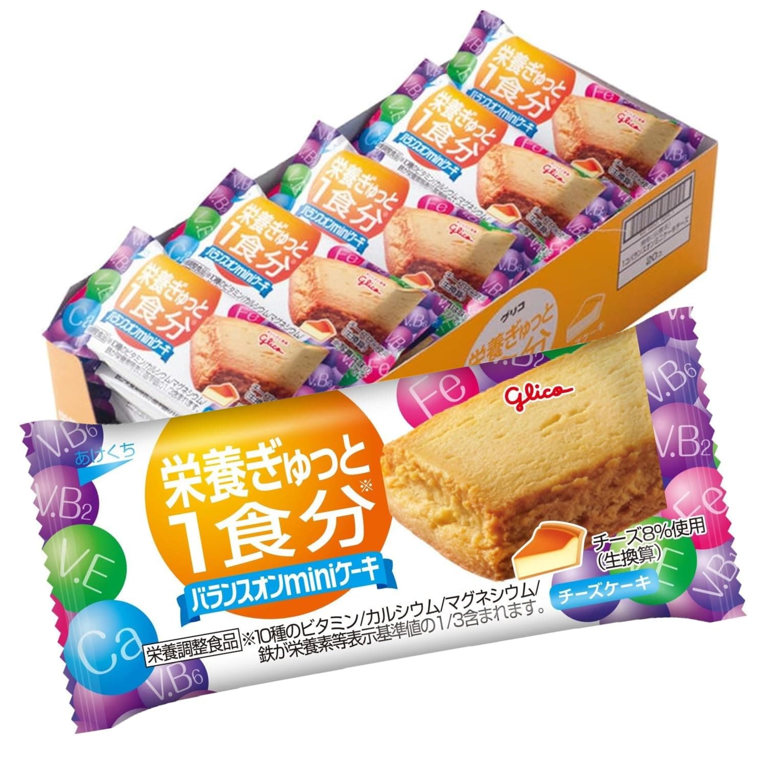 Ezaki Glico 20 balance on mini cake cheesecake