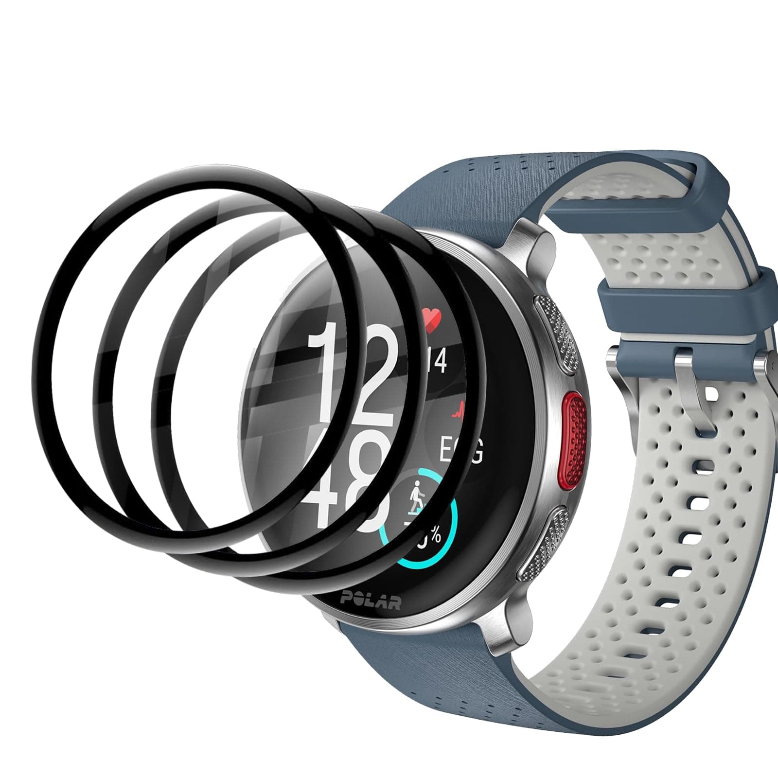 [3 Pack]Screen Protector for Polar Vantage V3，3D Curved Full Coverage PET Anti Scratch,High Transparency,Anti fingerprint,Bubble Free Flexible Protector Compatible with Polar Vantage V3,Black