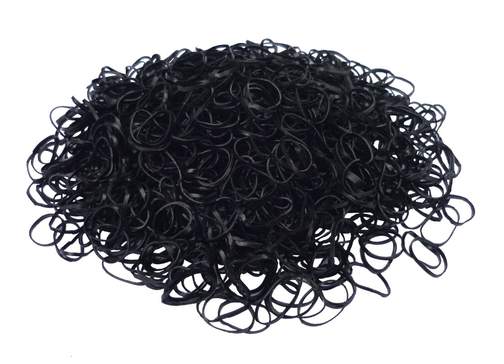 Clear Pouch of approx 600 Small Mini Hair Elastics Rubber Braiding Bands for Dreads Cornrows Braiding (Black)
