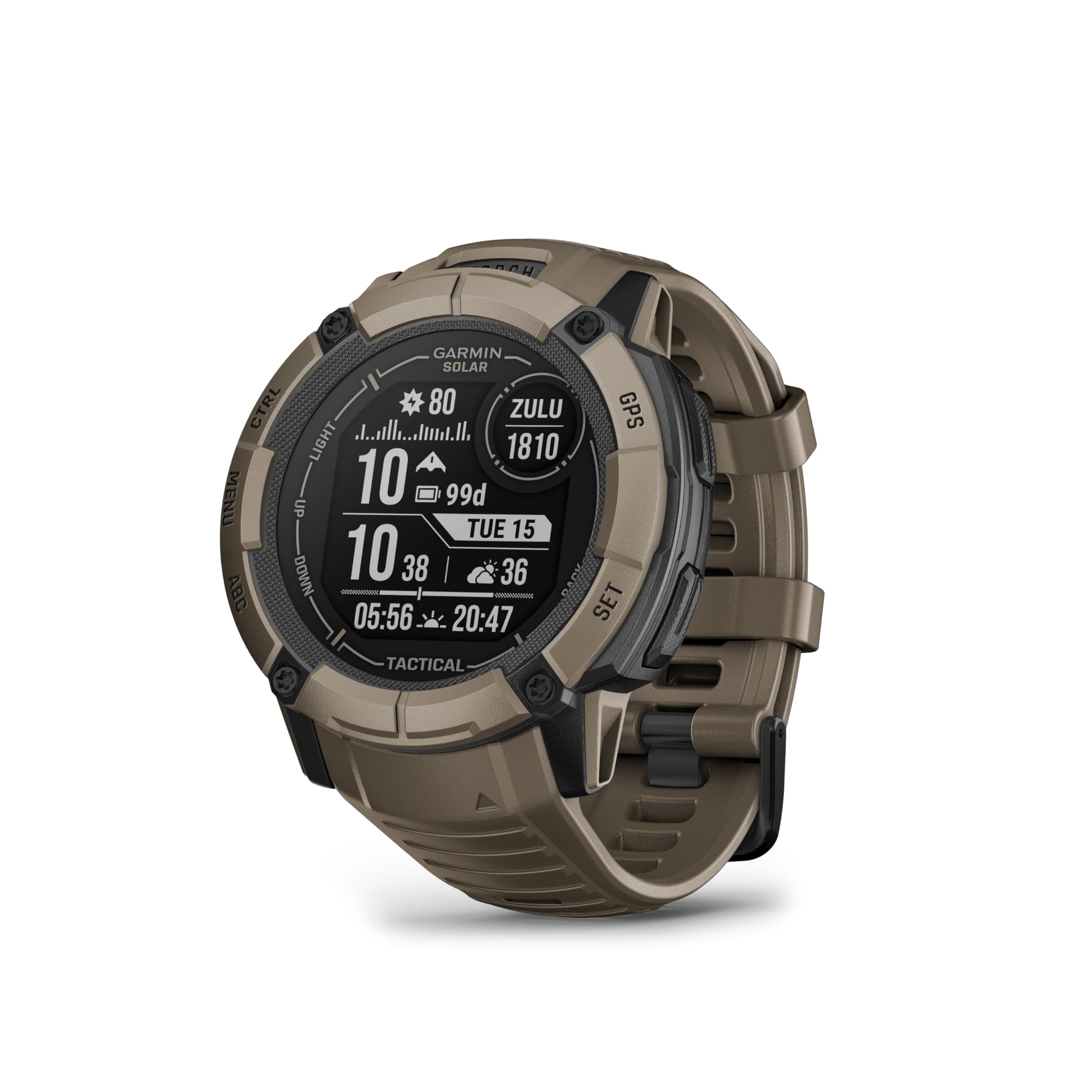 Solar Charging Smartwatch Instinct® 2X Solar - Tactical Edition | Fitness Watch with Unlimited Battery Life, Built-in LED Flashlight and Built-in Sports Apps | 24/7 Health Monitoring