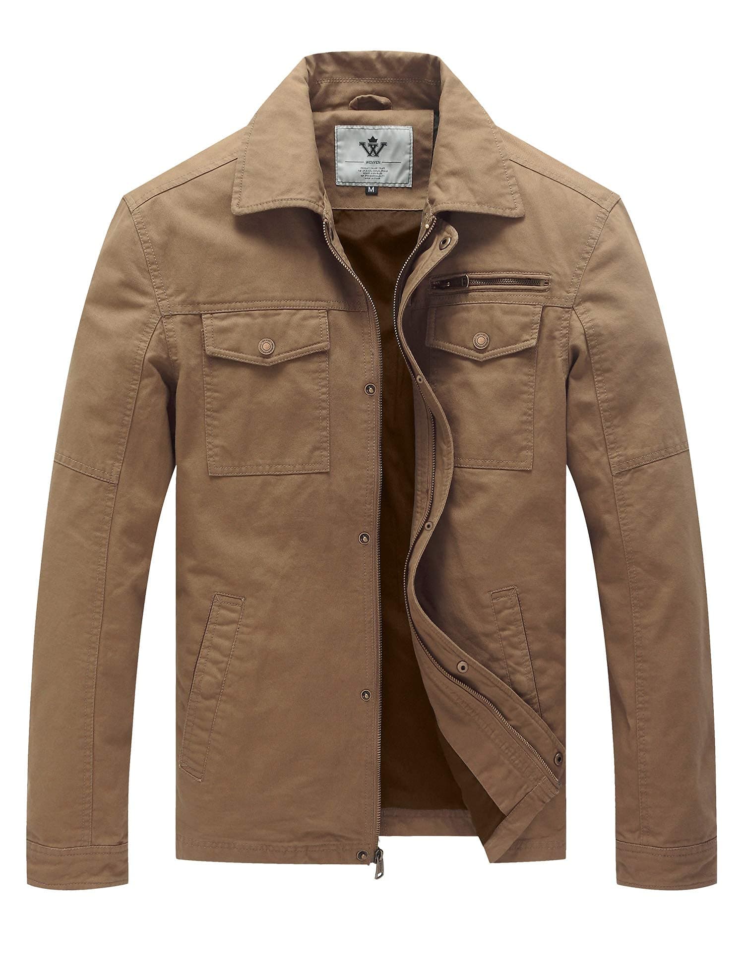 Men's Casual Canvas Cotton Military Lapel Jacket