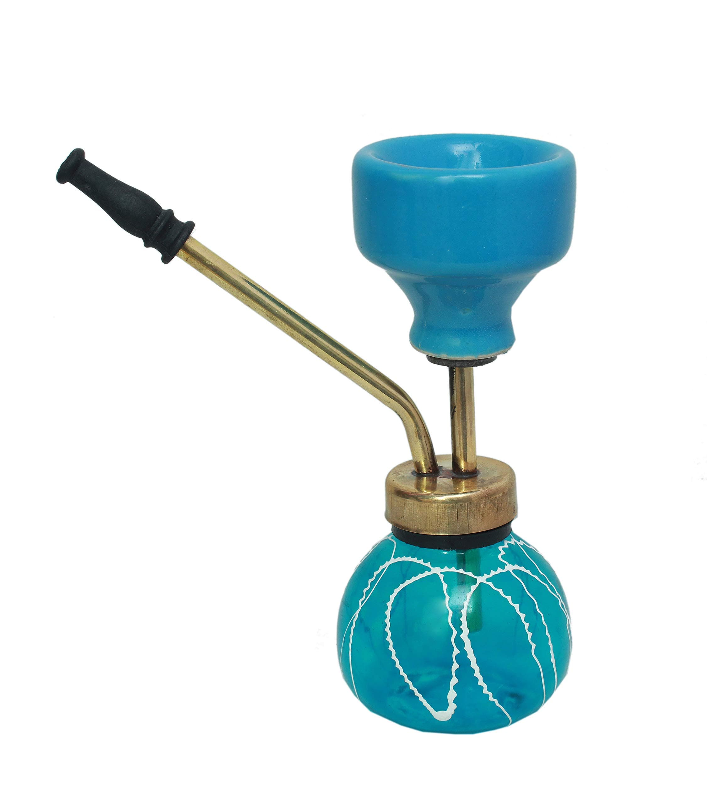 MegaStore 4 Inch Pocket Glass Hookah Smoking Hookah Ceramic Chillum/Hookah Bowl. (Blue)