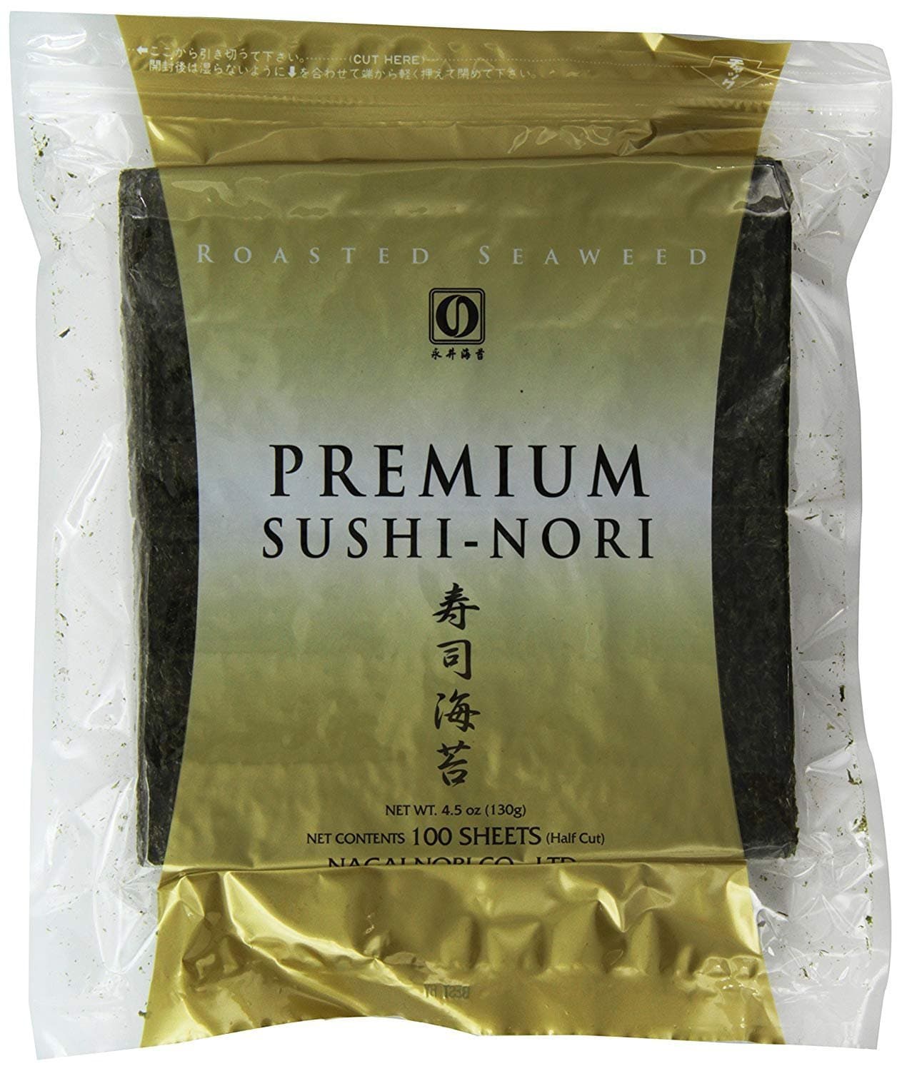 Nagai Premium Sushi Nori, Half Sheets, 100 Count
