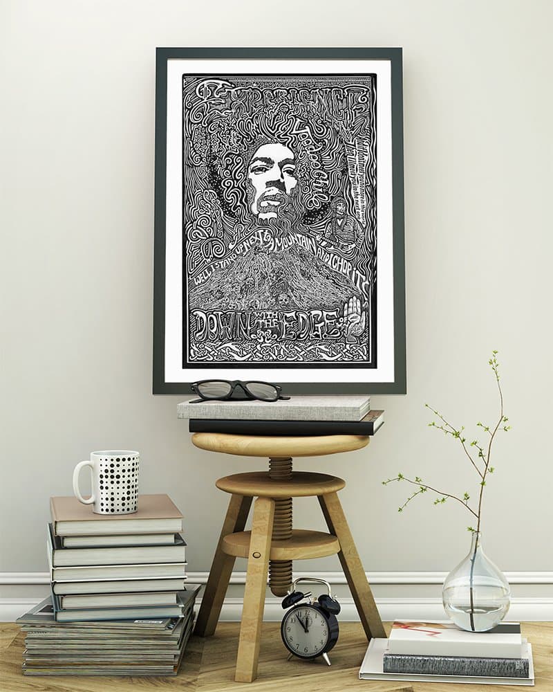 Jimi Hendrix - Letterpress Posterography Art Print