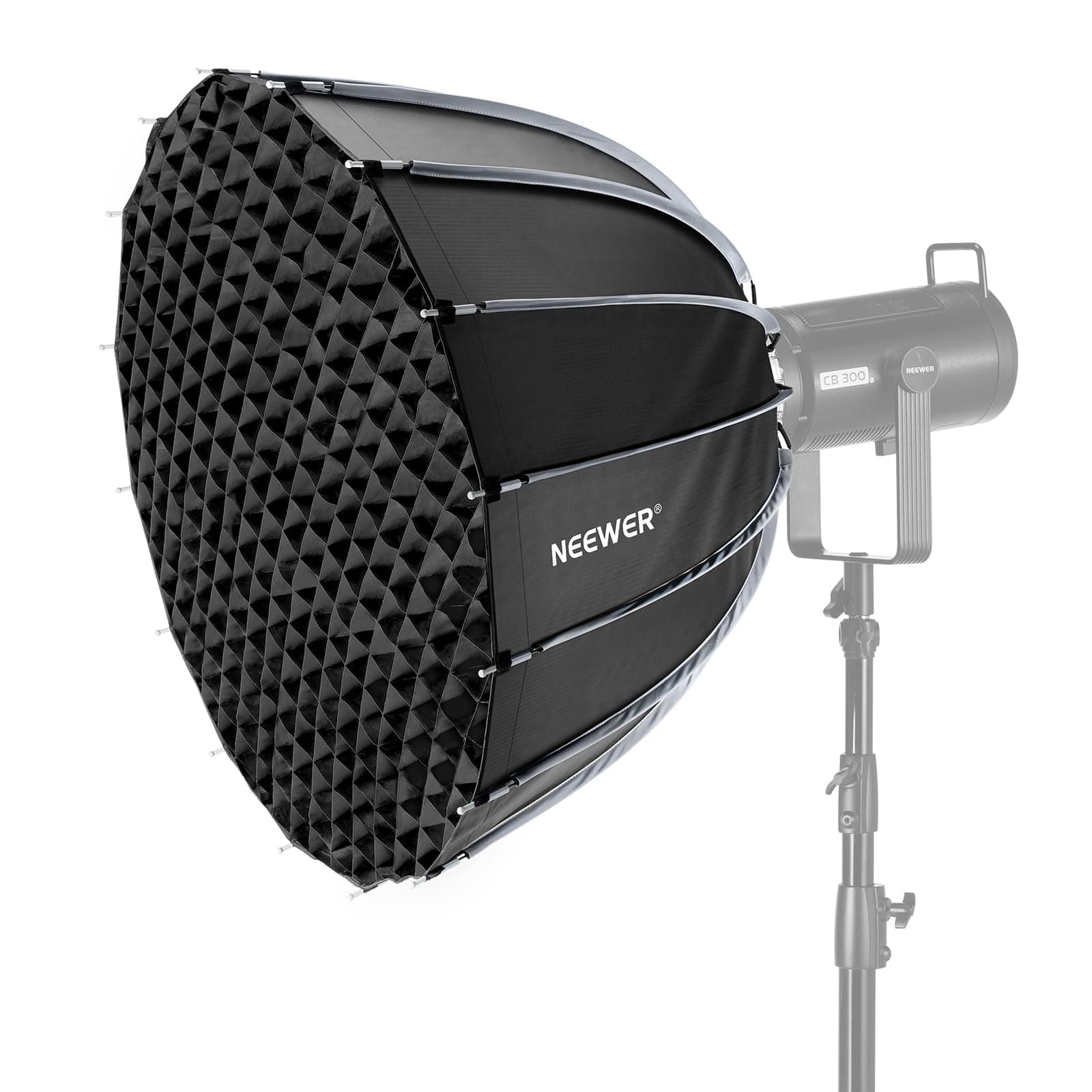 NEEWER 70cm Parabolic Softbox Bowens Mount Quick Setup with Diffuser/Honeycomb Grid/Bag for CB60 CB200B MS60 MS150B Q4 Video Continuous Lighting Compatible Godox Amaran 100x Aputure 600d NS70P