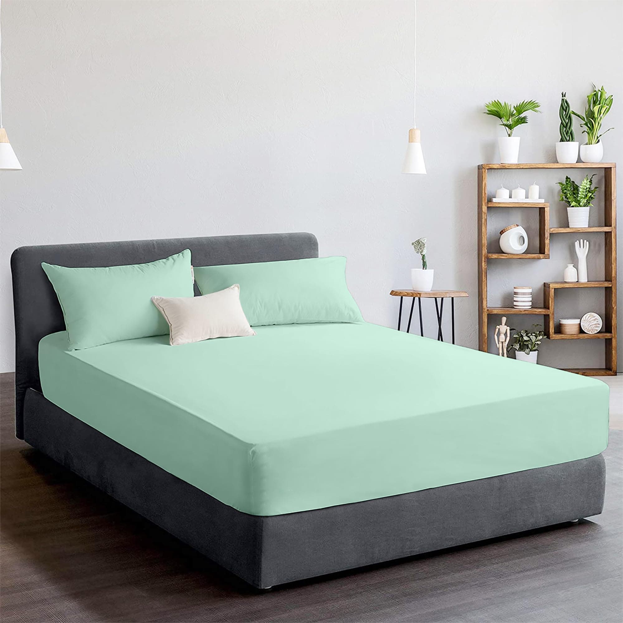 Ray Bedding 100% Egyptian Cotton 400 Thread Count Double Fitted Sheet 25cm Deep Pockets Fitted Sheets for Double Bed, Super Soft Luxury Egyptian Cotton Bed Sheets