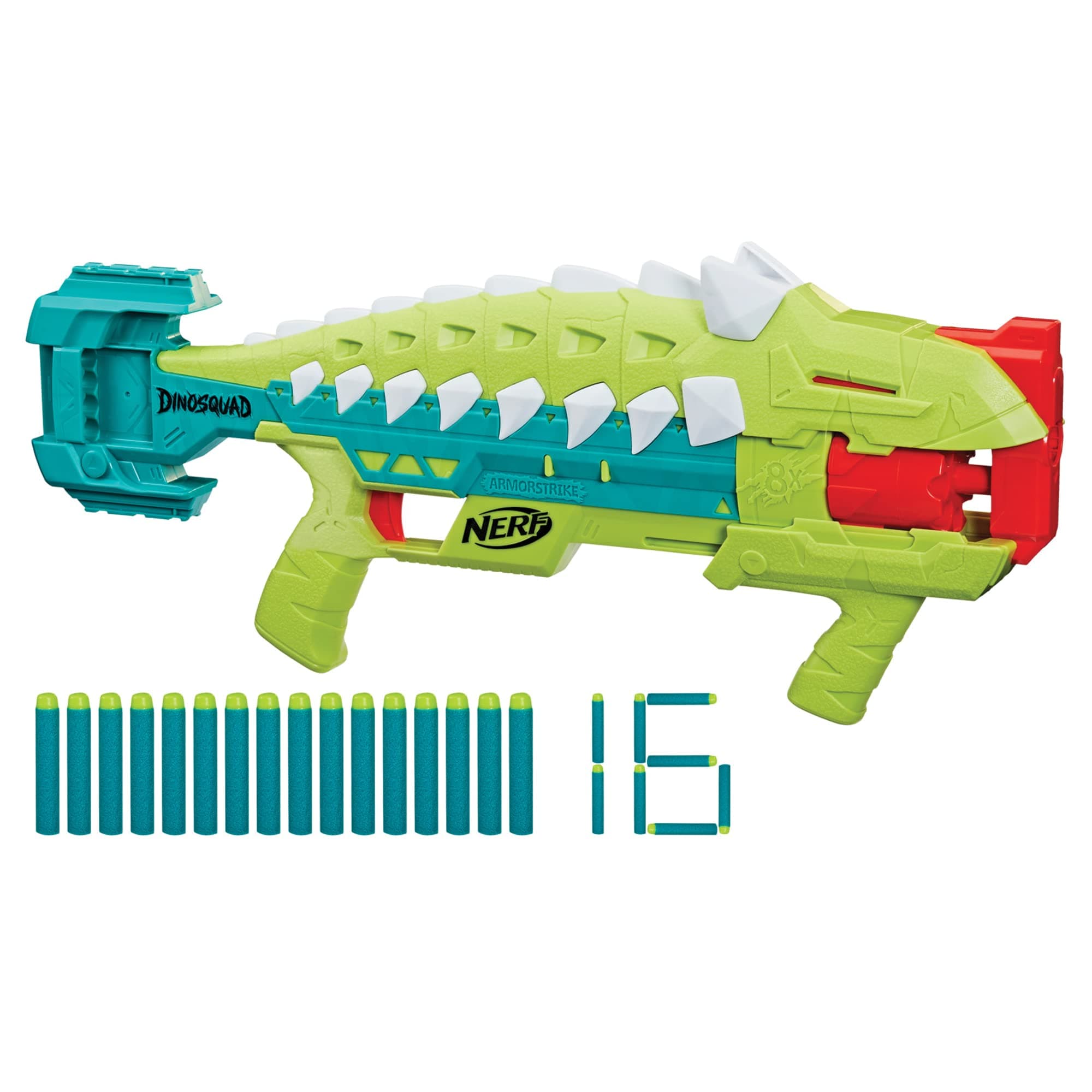 DinoSquad Armorstrike Dart Blaster, 16 Darts, Indoor and Outdoor Games, Dinosaur Toys for 8 Year Old Boys and Girls and Up