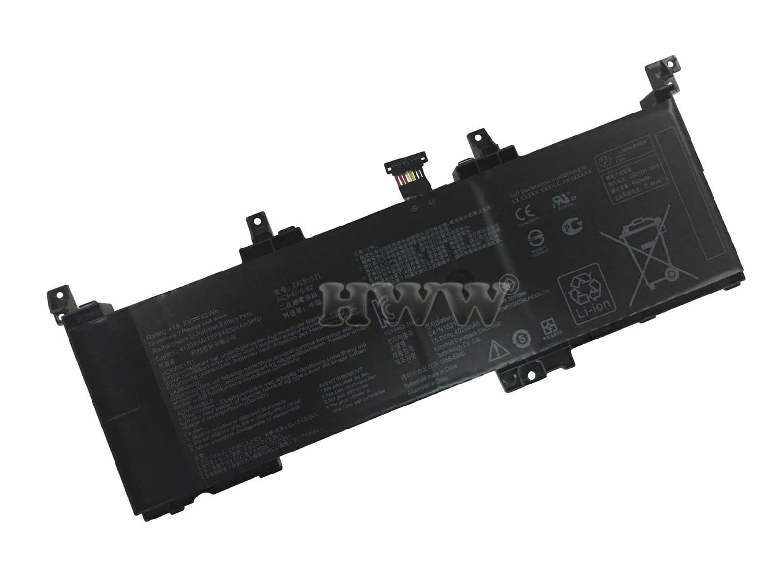 HWW New 15.2V 62Wh C41N1531 Battery Compatible with Asus GL502VS-1A GL502VY-DS71 ROG GL502VS Series