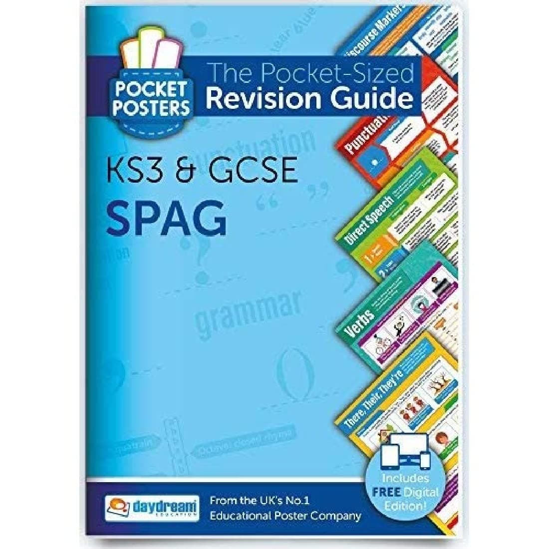 Daydream Education KS3 and GCSE SPAG (Spelling, Punctuation & Grammar), The Pocket-Sized Revision Guide, FREE Digital Edition for Computers, Phones Tablets with 600+ Questions! - for 2026-2027 exams