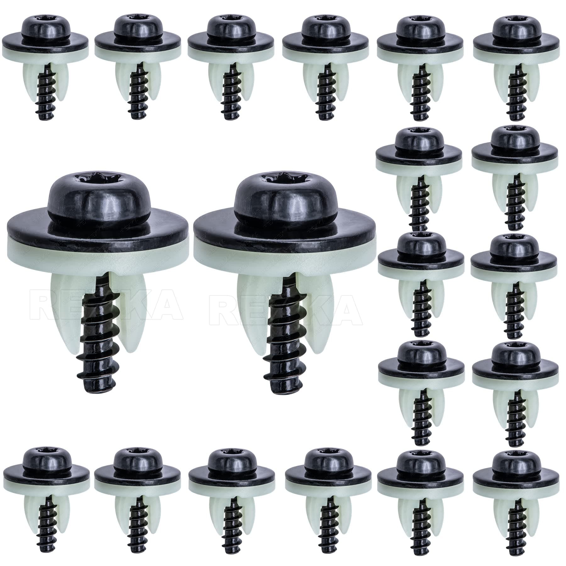 20 Sets Engine Splash Shield Screws for Ford - T30 Torx Head Bolts and Grommets for Undertray Engine Fender Liner Deflector Grille for Ford Escape F-150 Edge Focus Fusion C-Max S-Max Lincoln