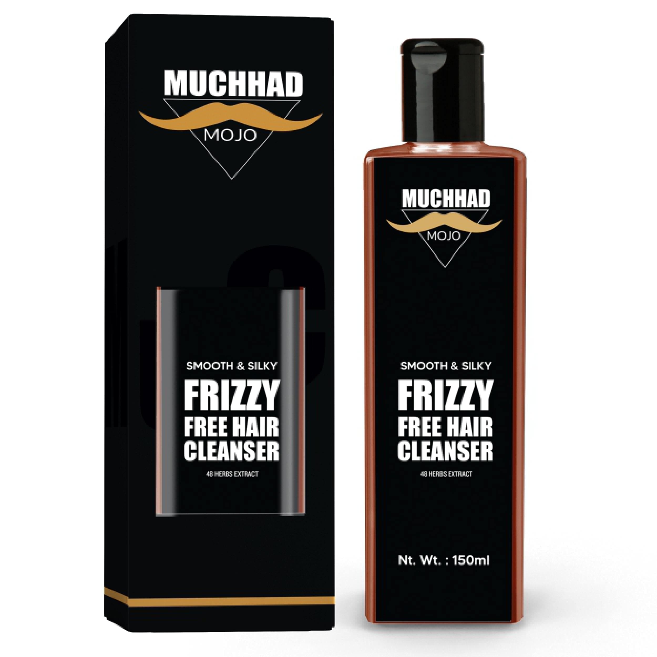 Muchhad Mojo 48Herbs Smooth & Silky Frizzy Free Hair Cleanser - 150ML | Hydrates the scalp | Soft and Shiny hair | Frizzy Hair | Controls Hair Fall | No Parabens Sulphates, Silicones