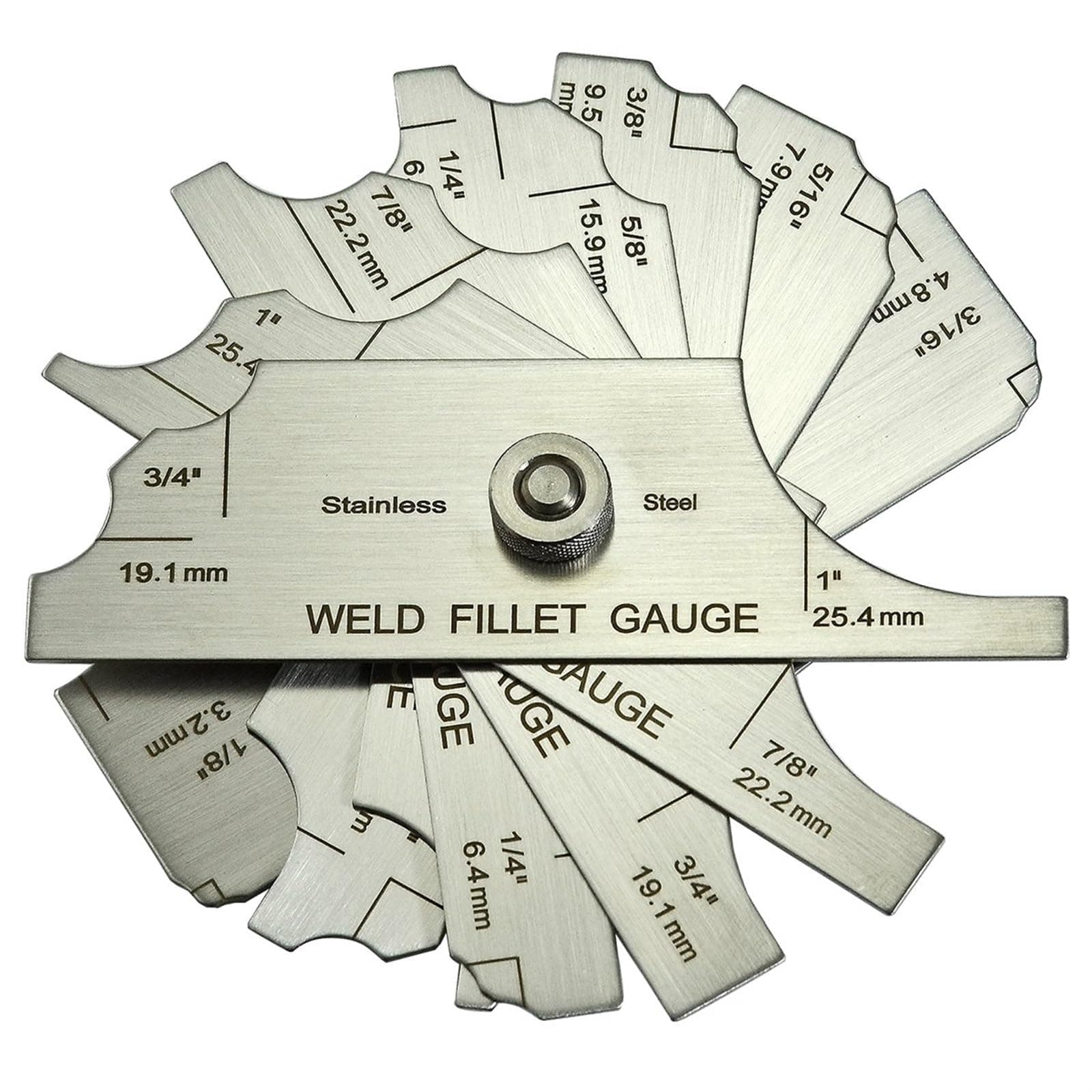THE WHITE SHOP Fillet Weld Set Gage MG-11 Gauge Depth Gauges Welding Inspection Test Ulnar Marks Metric & Inch Checking Fillet Leg and Throat Size