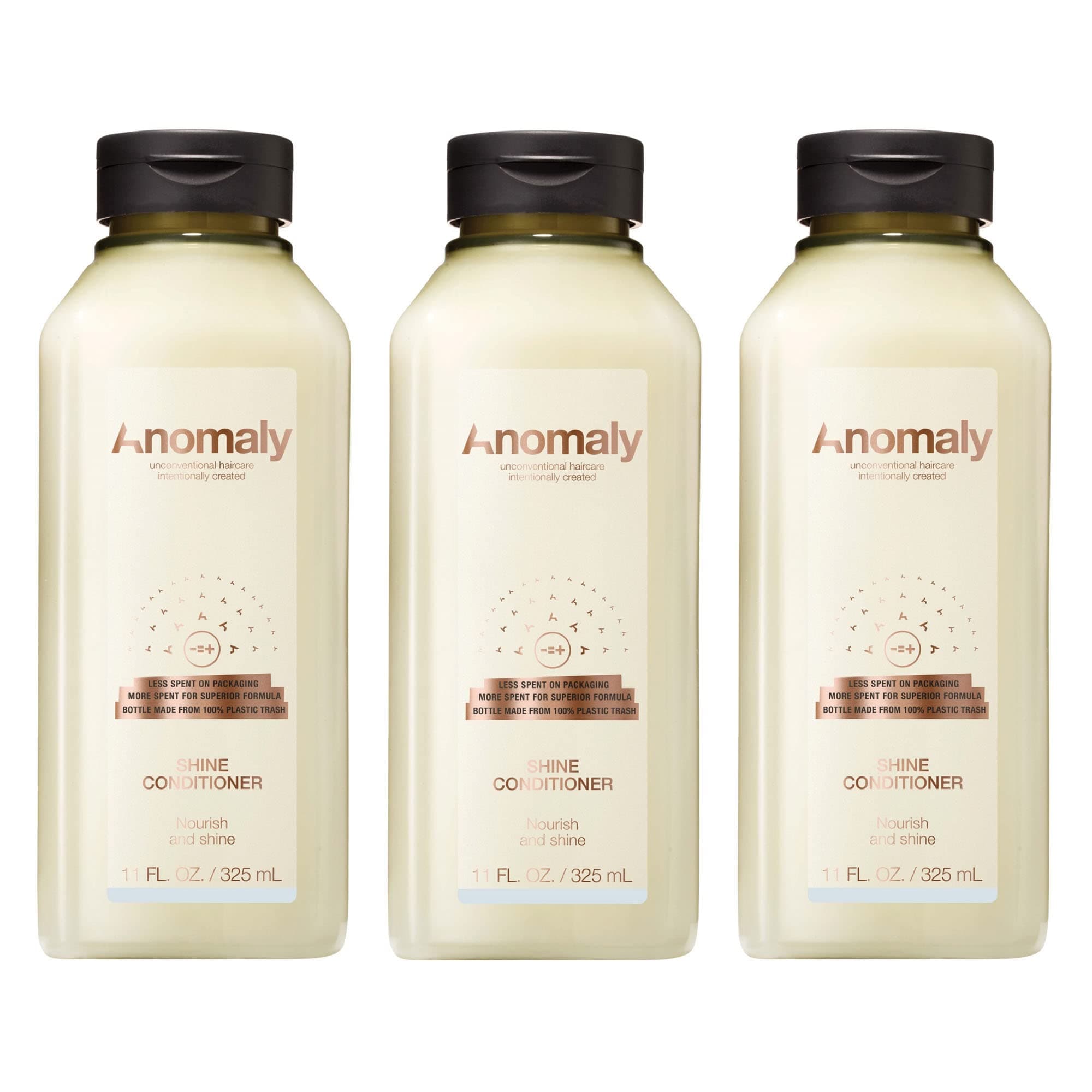 Shine Deep Conditioner Detangler with Jojoba Oil & Murumuru Butter for Dry Hair | Anti Frizz Control | Sulfate Free & Paraben Free | Eco Friendly Sustainable Ocean Plastic Packaging, 11 fl oz. (Pack of 3)