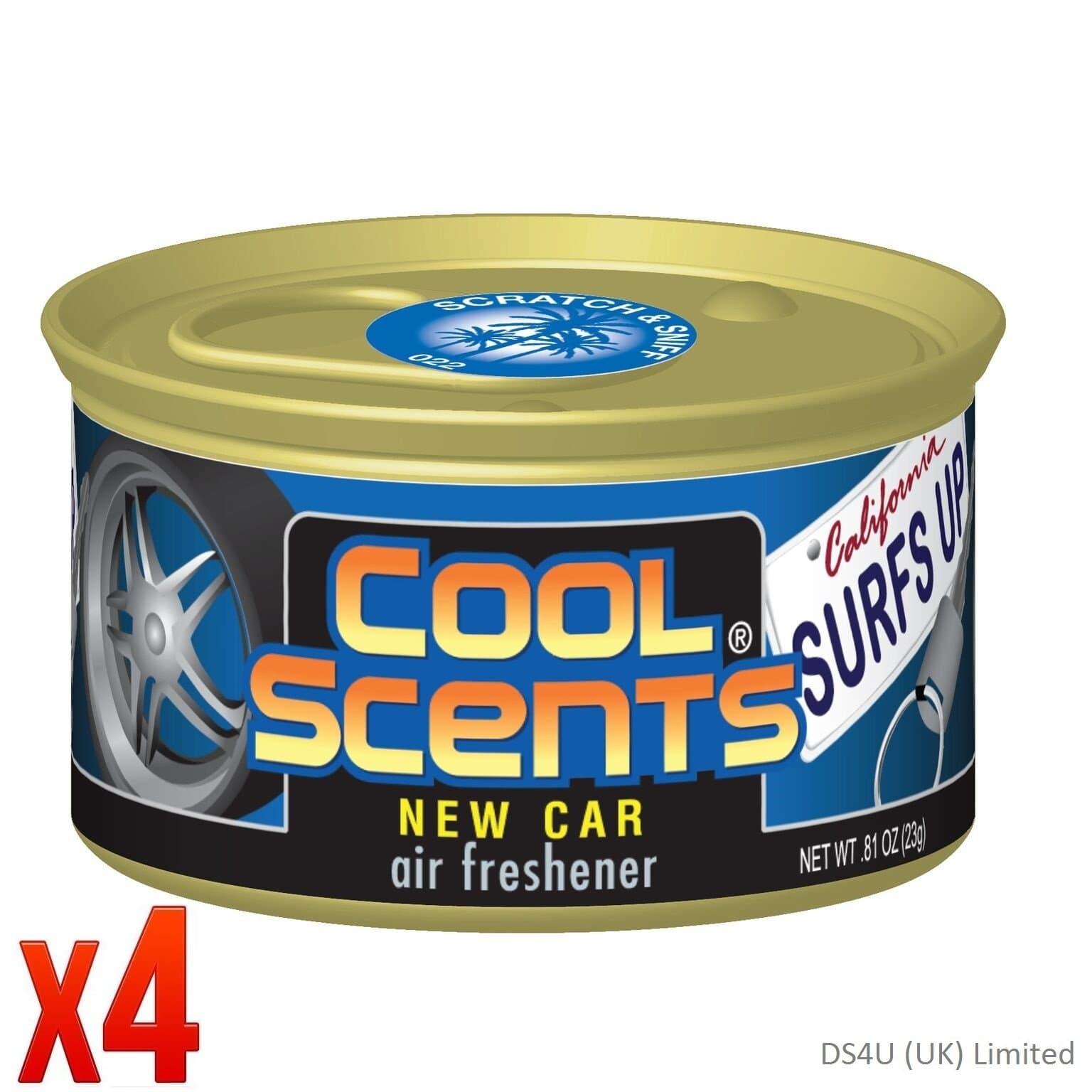 CALIFORNIA SCENTS, COOL SCENTS NEW CAR AIR FRESHENER HOME VAN OFFICE TAXI x 4