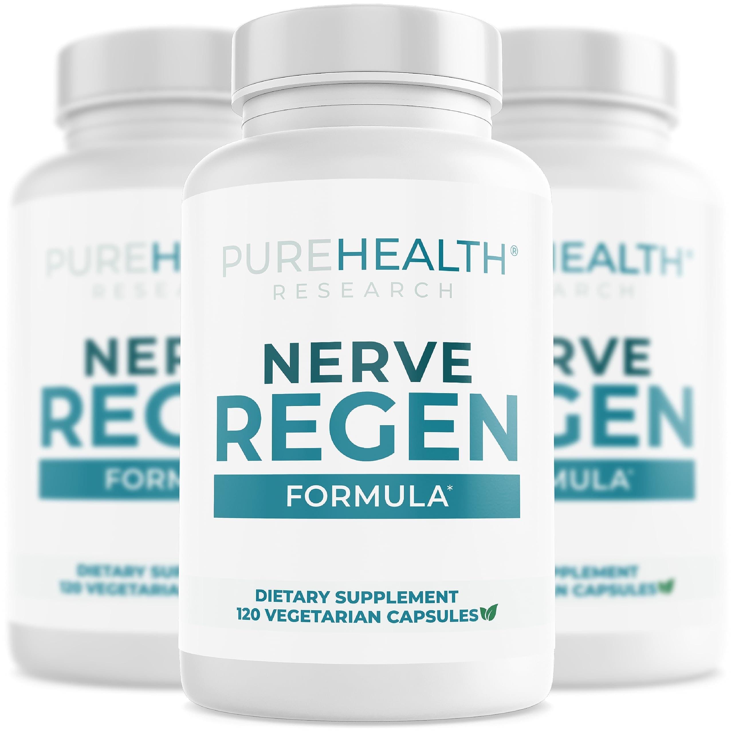 Nerve Regen Formula - Nerve Support Supplement for Feet & Hands - with Alpha Lipoic Acid ALA, Benfotiamine, Acetyl L-Carnitine, Vitamin B2, B6, B12, D & More - 3 Bottles