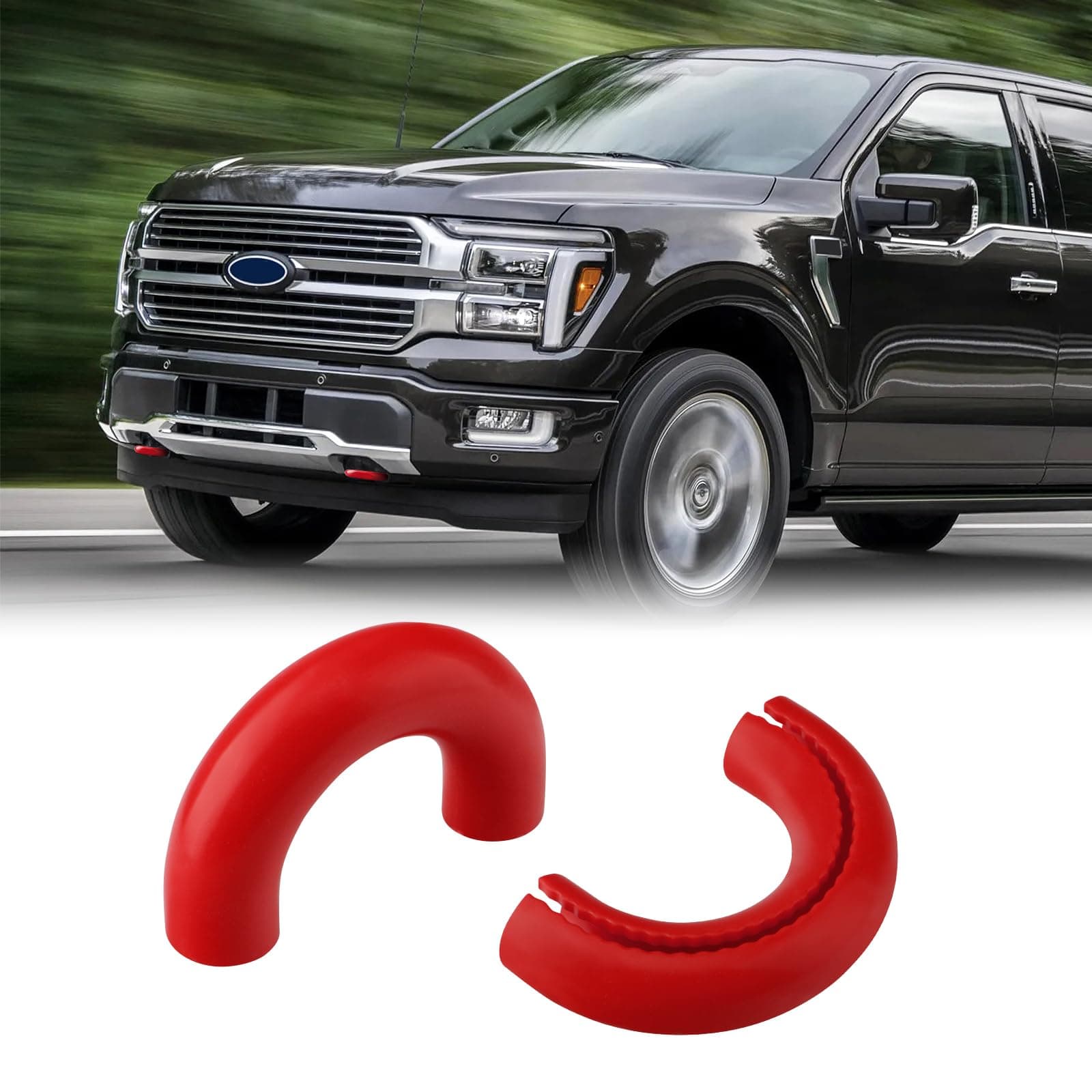 Tow Hook Covers for Ford F150 2004-2025 Bronco Base/Big Bend/Outer Banks 2021-2025 Compatible with Toyota Tundra Accessories 2017-2021|(Red)