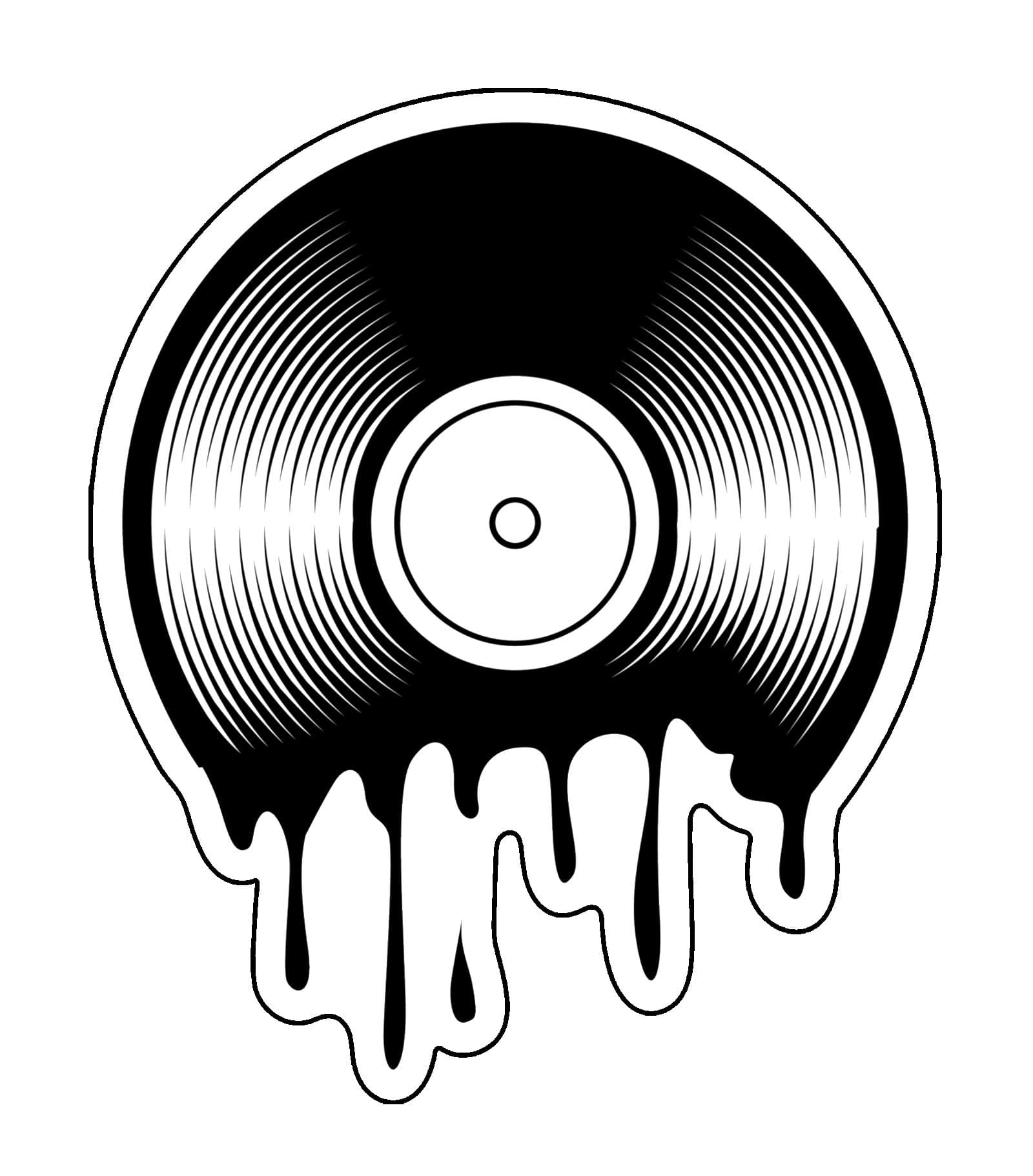 Retro Dripping Vinyl Record Decal - Music Bumper Sticker - for Laptops Tumblers Windows Cars Trucks Walls