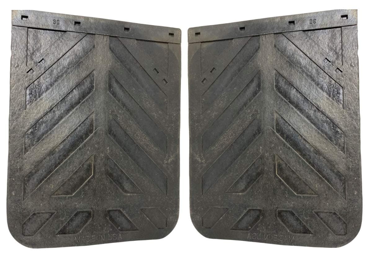 Denco Black Chevron Semi Truck and Trailer Mud Flaps, Heavy-Duty Rubber, 24" x 30", Set of 2