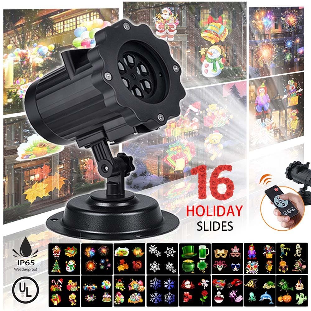 Christmas Projector Lights Christmas Lights Led Projector Light Holiday Projector Lights Led Christmas Light Projector for Christmas Thanksgiving Day New Year's Eve Birthday Wedding Halloween (Black)