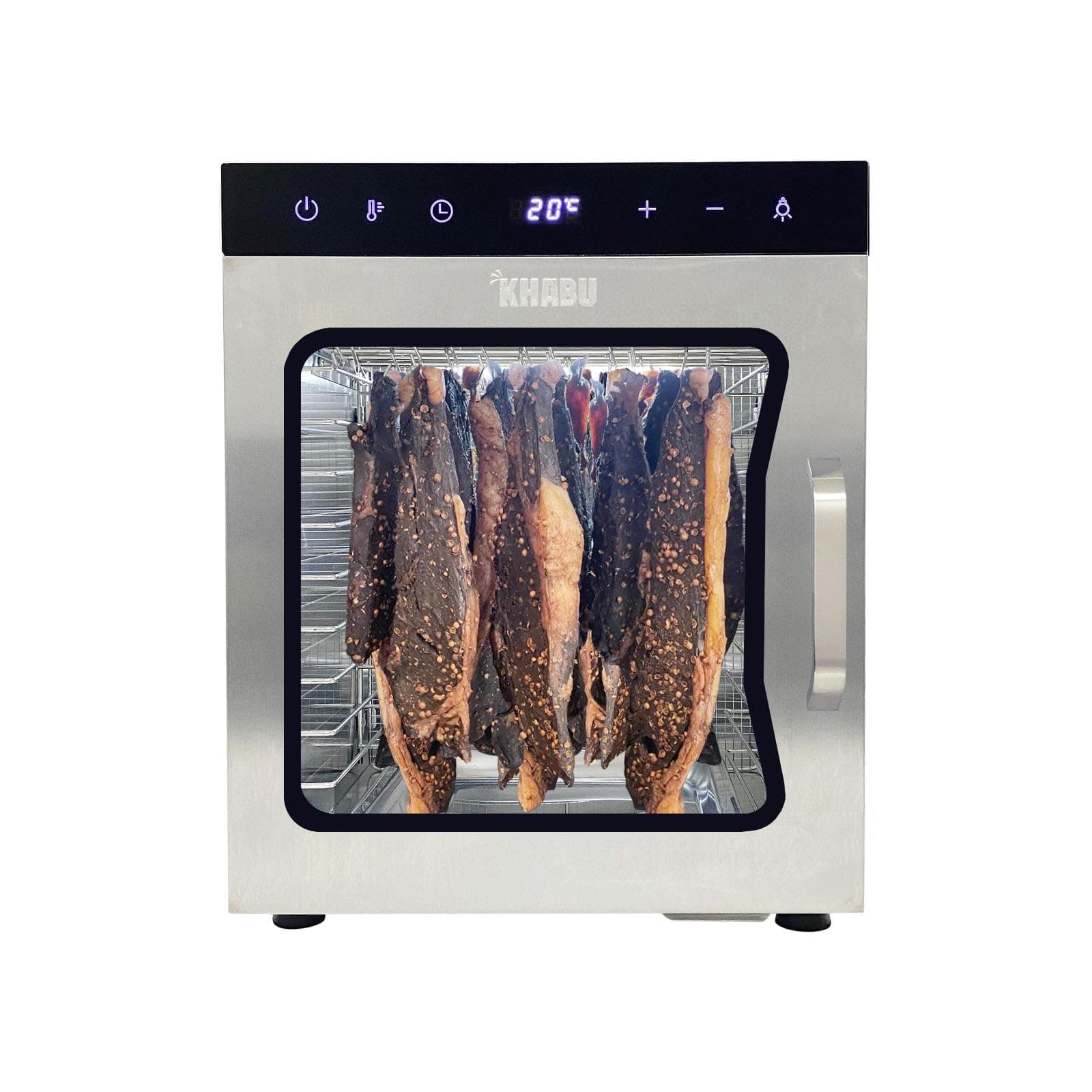 Stainless Steel Biltong Box Food Dehydrator and Drying Cabinet - Large 10 Trays, 5 Hanging Rods, with 20-90°C Temperature Control - Perfect for Drying Biltong, Meat, Vegetable & Fruit