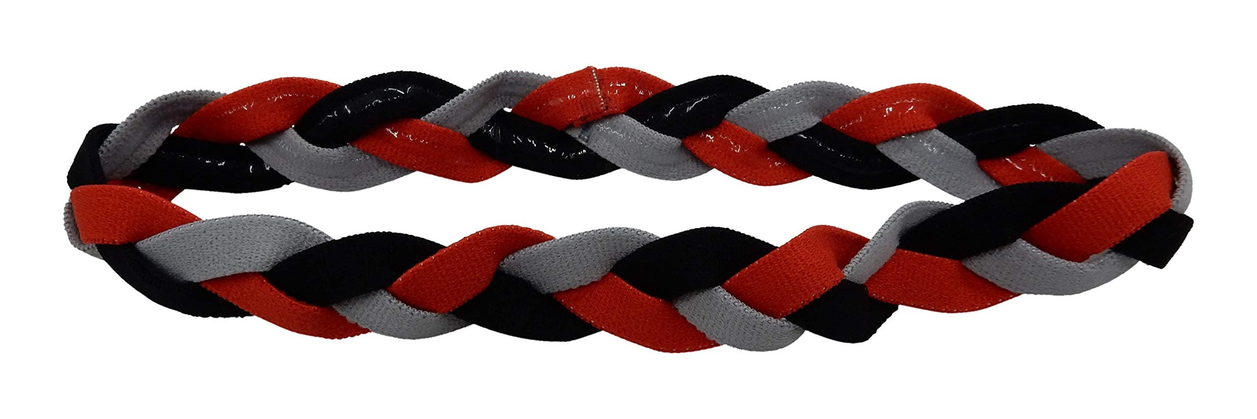 NEW! Red Gray Black Braided 3 Band NON SLIP Sports Headband
