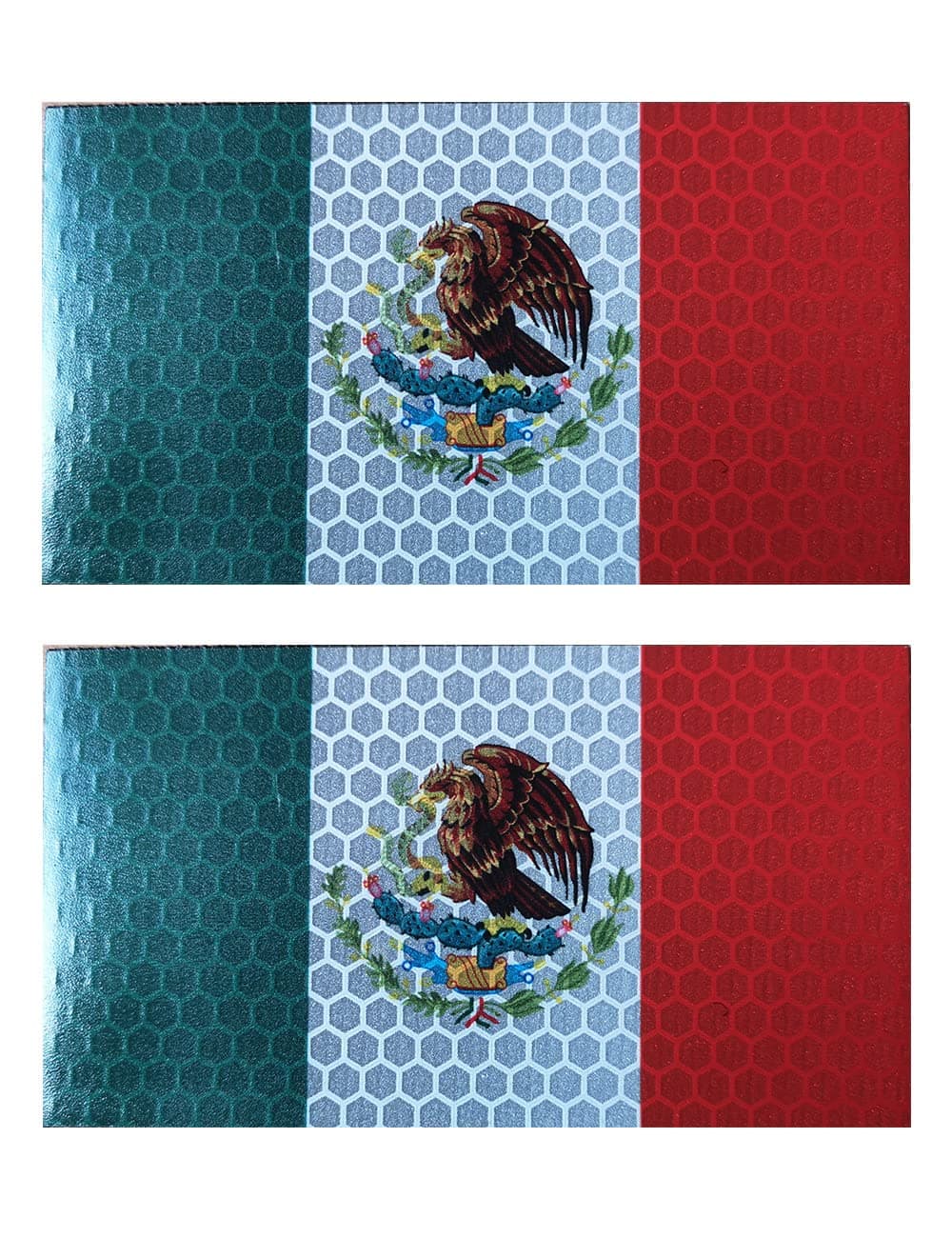 2PCS Mexican Flag Patches IR Infrared Reflective Patches Laser Cut Patch Tactical Morale Patch Hook and Loop(Colored)